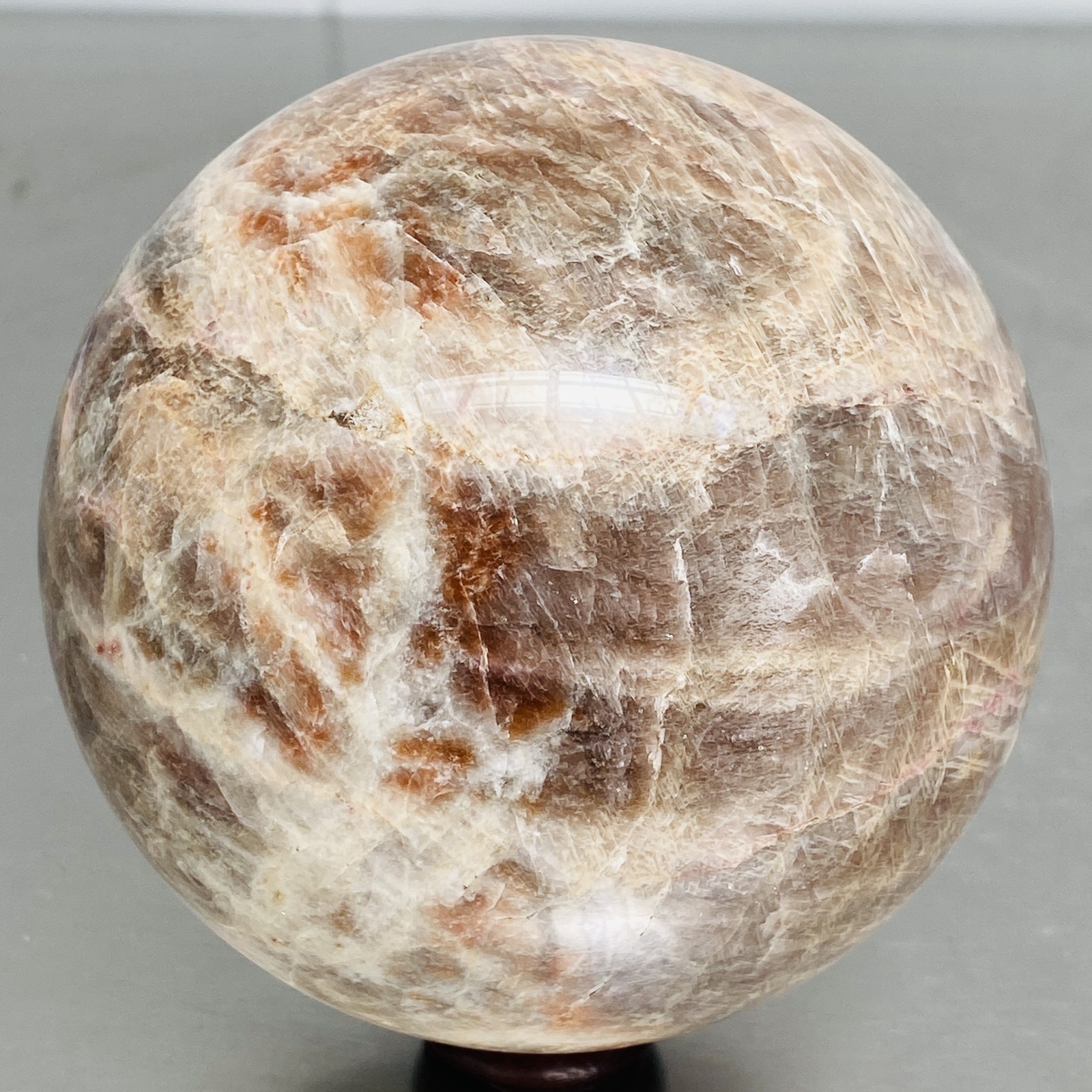 Natural Gray moonstone sphere quartz Crystal ball Healing 2420G (5.33LB)