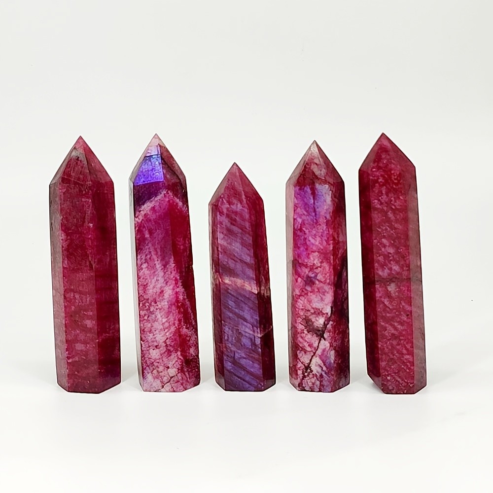 Random Red Moonstone Tower Blue Flash Stone Obelisk Point Healing Decor Gift