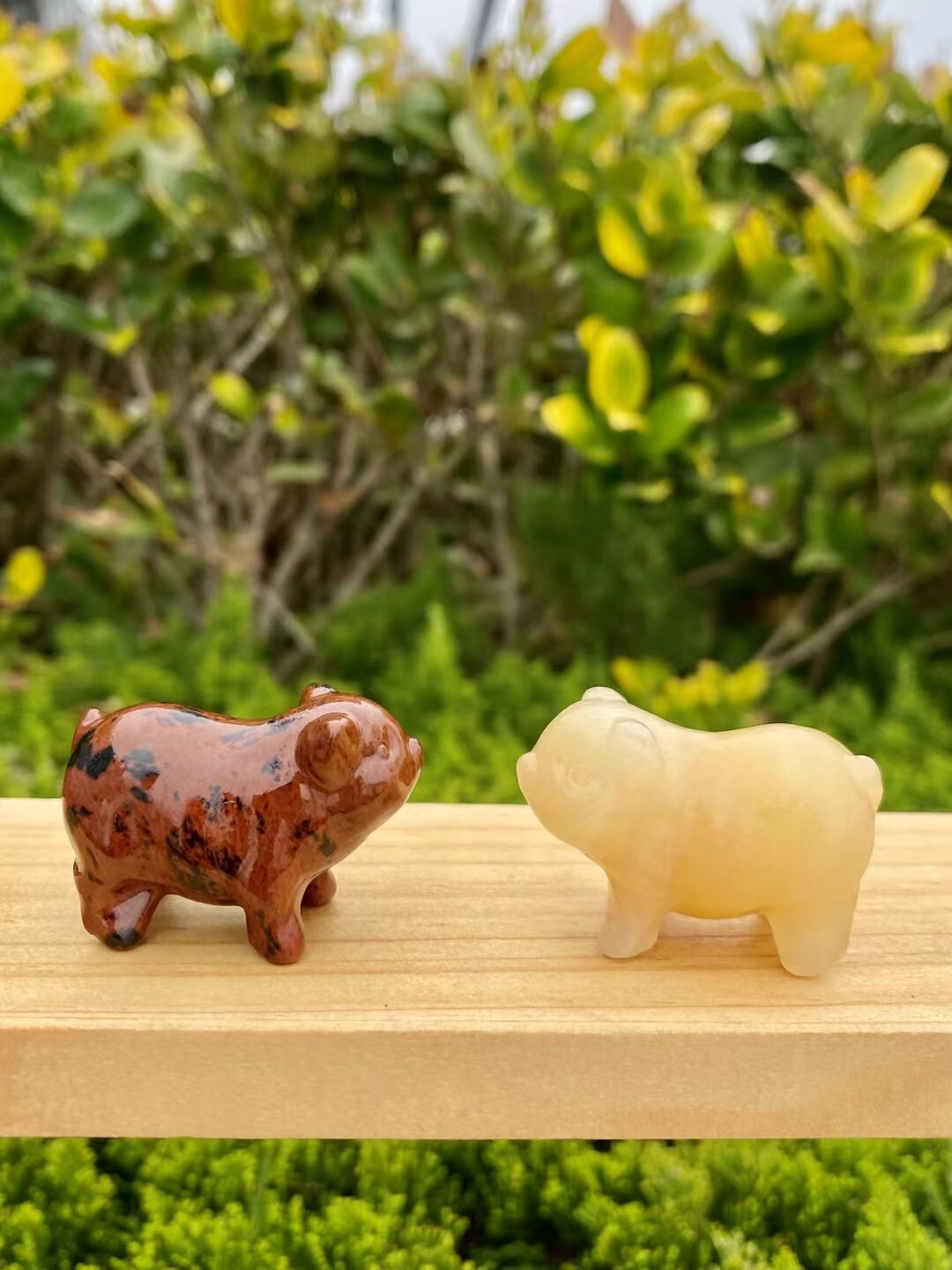 2pc Natural crystal Quartz hand Carved pig Crystal Reiki healing gift random