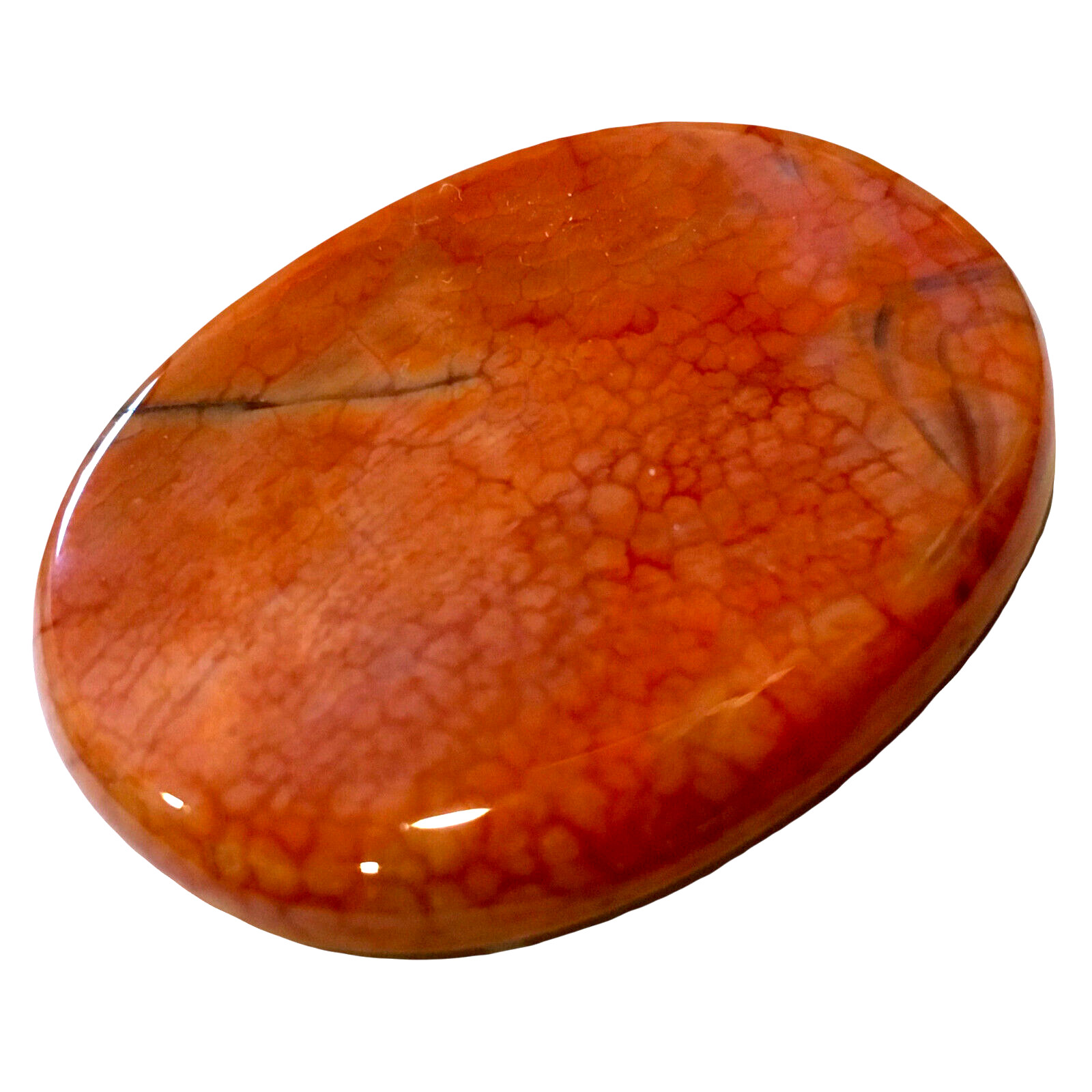 Natural Fire Agate Palm Stone Red Rock Crystal Healing Reiki Polished Worry Ston