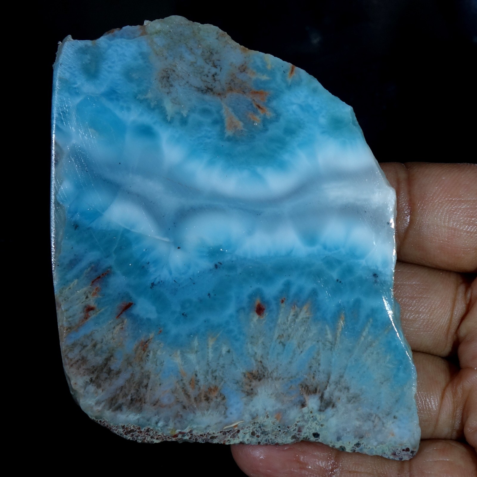 Spiritual Healing Larimar Natural Authentic Slab Rough Blue Gem Stone 388.40 Cts