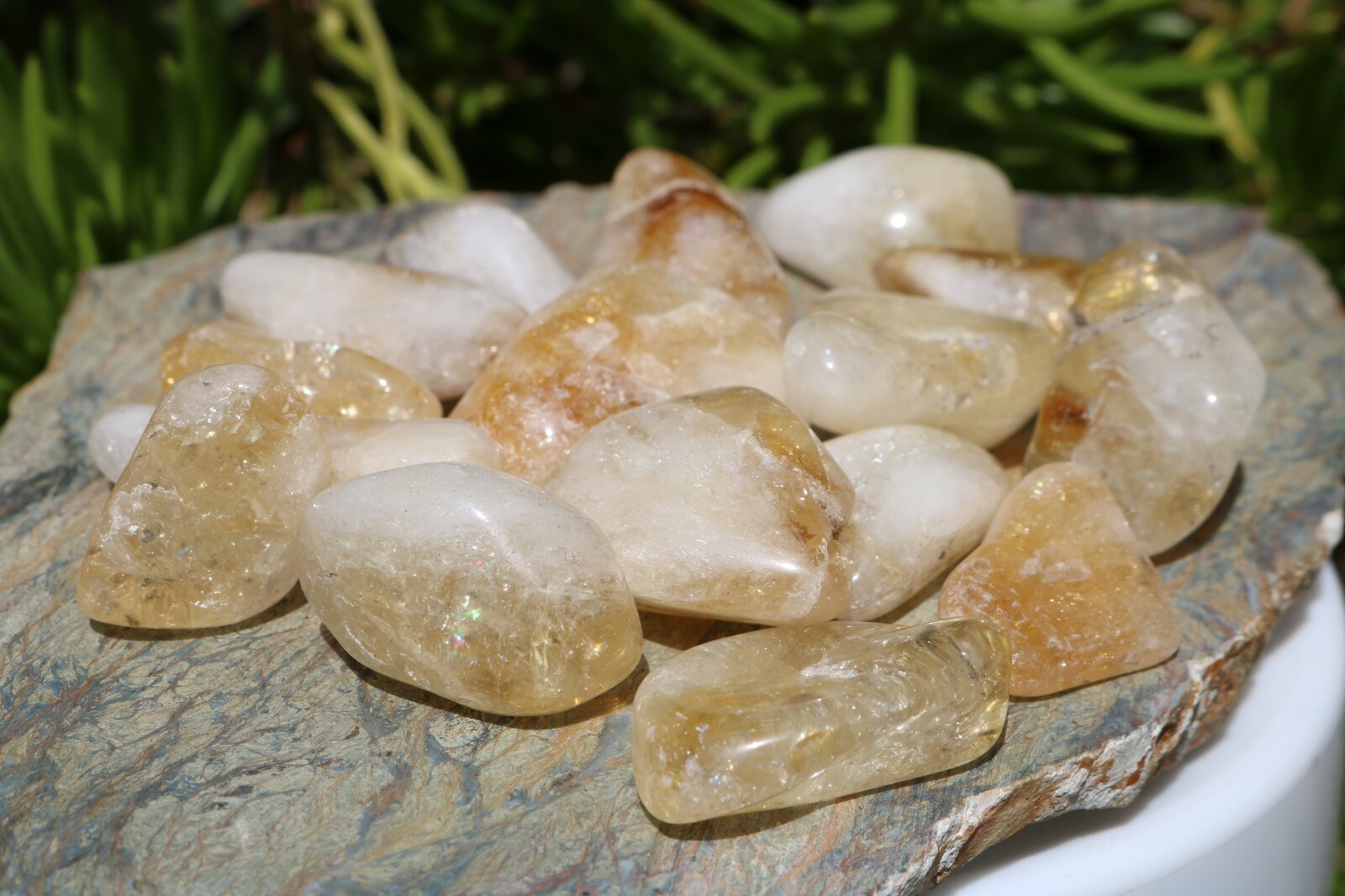 Tumbled Citrine – Beautiful Coloring 1/2 LB (8oz.) Exact Lot US Seller! #0516E