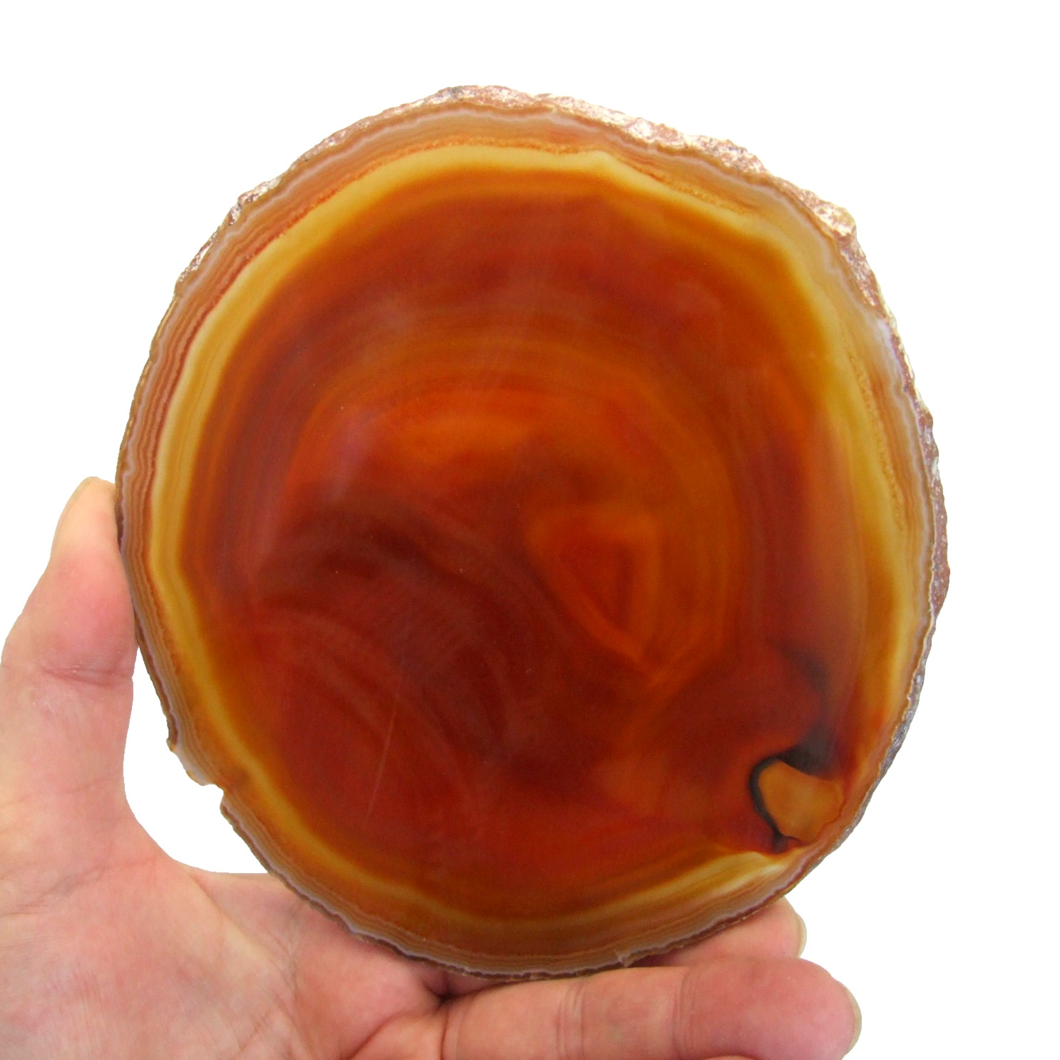 Banded Orange Agate Slice Extra Large Banded Geode Slice 13.5cm x 13cm