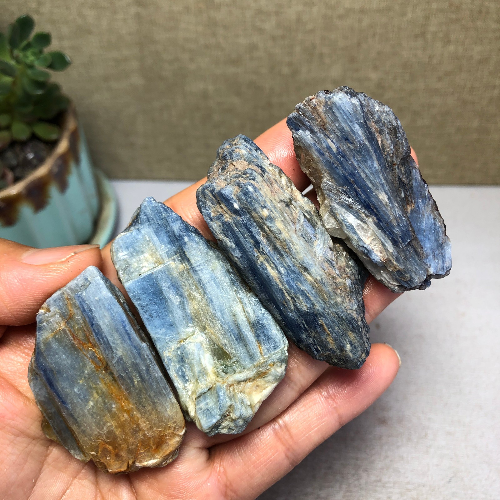 4pcs Natural Kyanite Crystal gemstone rough original Mineral Specimen 158g A5414