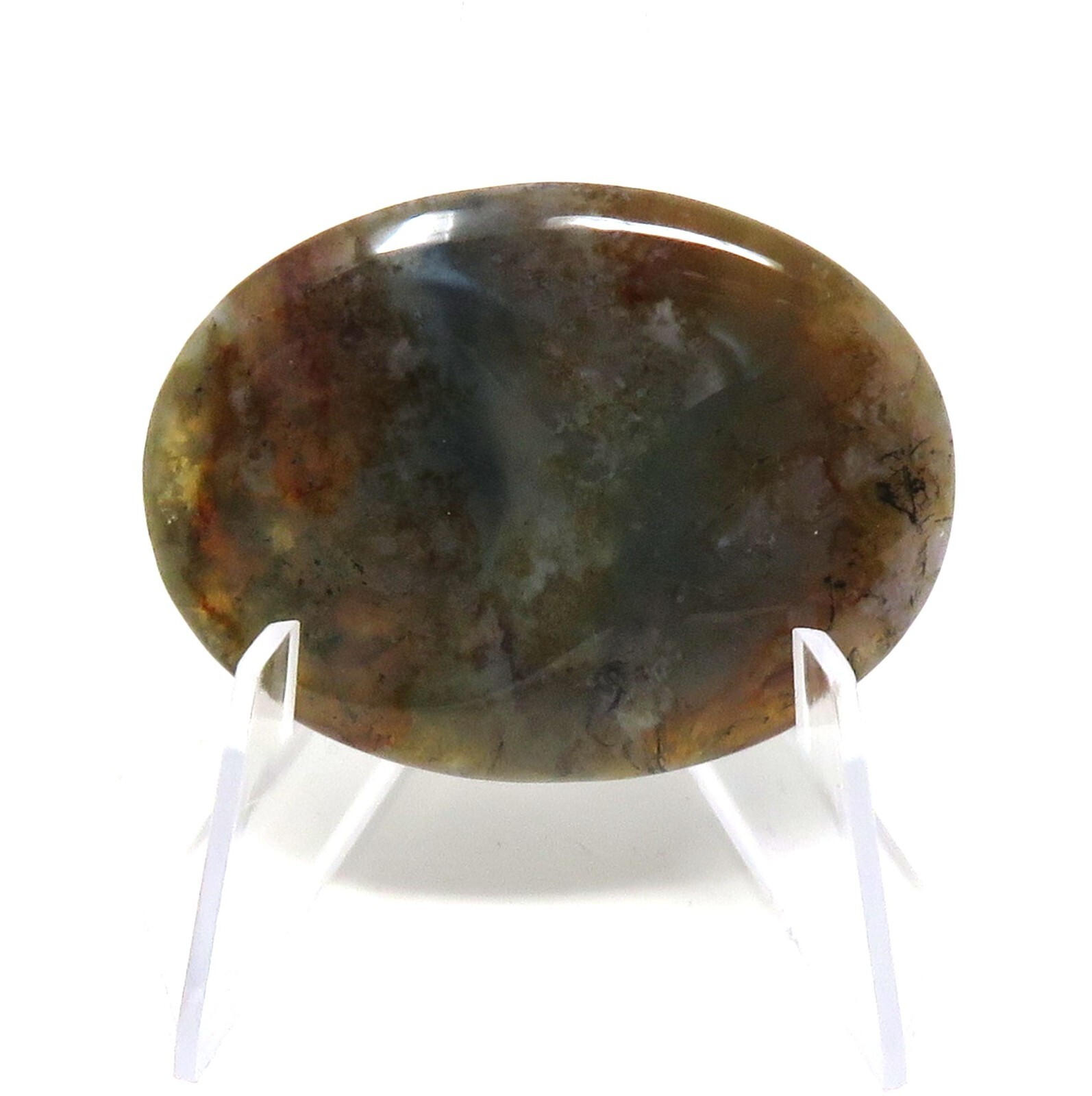Indian Agate Worry Stone #108- 40mmX30mm or 1.5″x 1″ – 6mm Thick – Pocket Stone