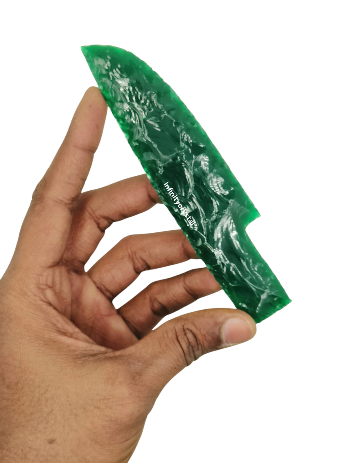 Handcrafted Green Jade Obsidian Knife Chakra Healing Crystal Blade,Glass 5.5-6″