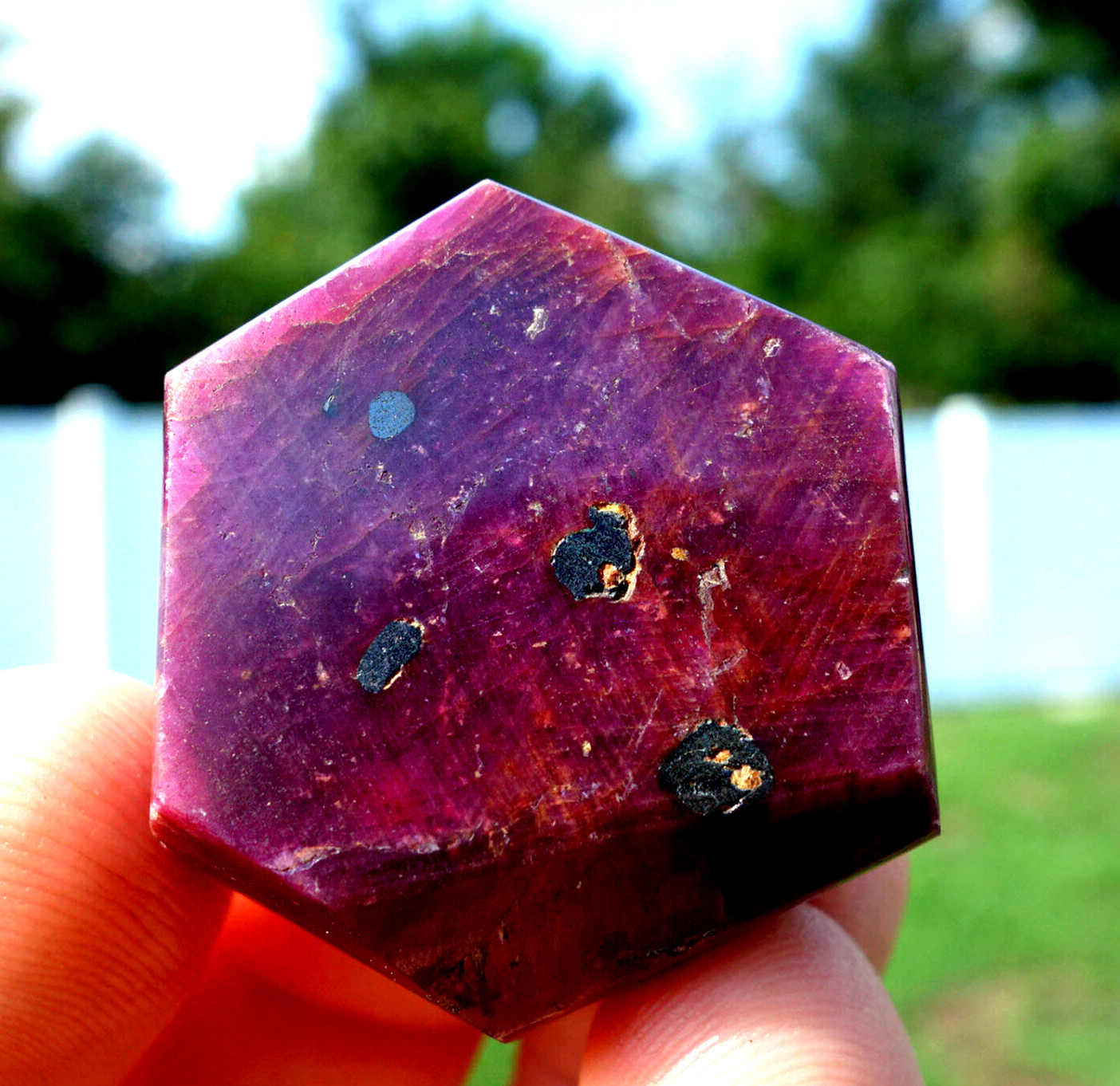 Red RUBY Corundum with HEMATITE Inclusions Gem Stone Crystal For Sale Polished