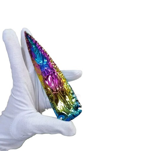 Spearhead Aura Arrowhead Quartz Crystal Pendant Necklace 1″ to 10″ Titanium