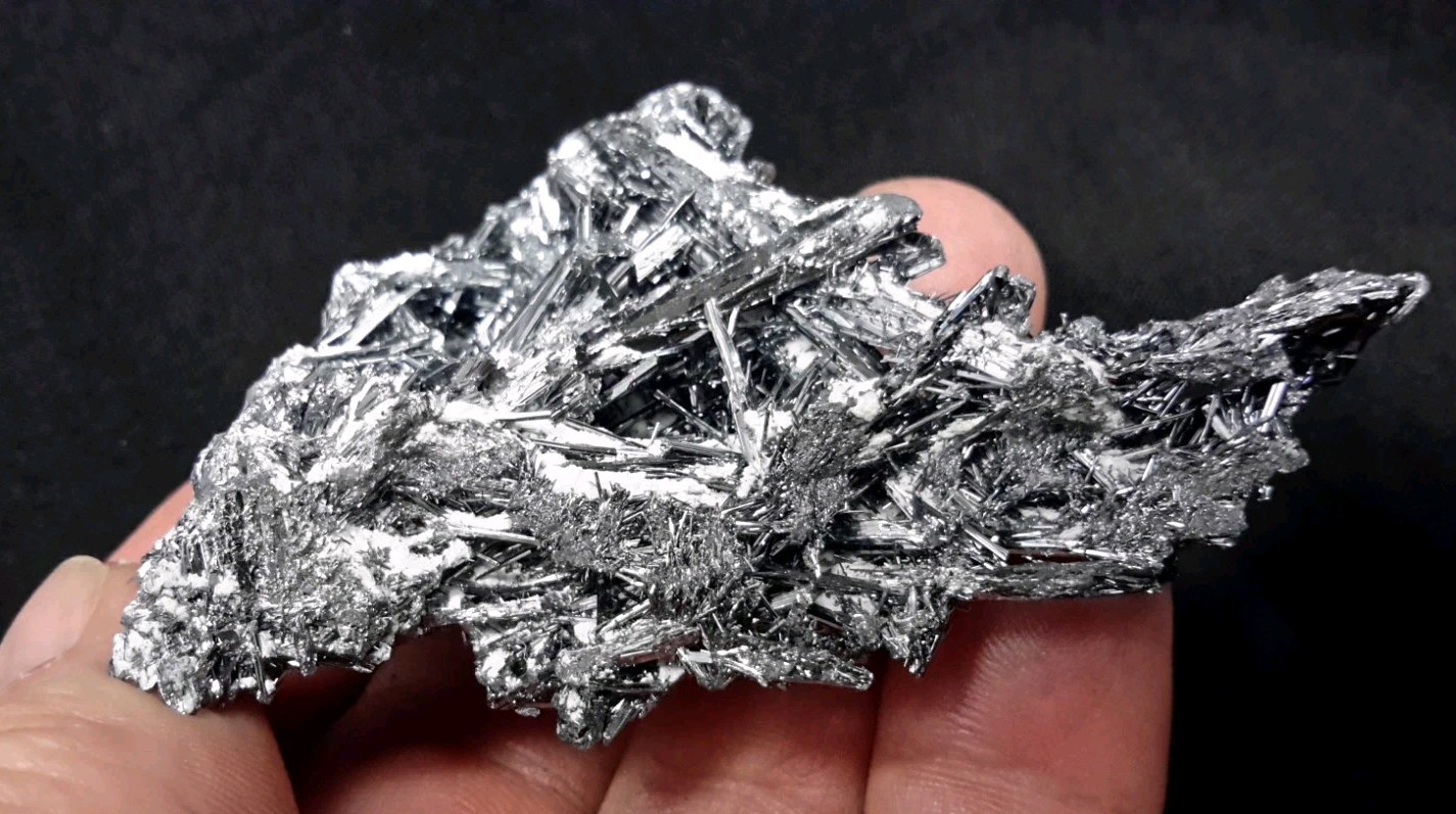 3″ Shiny STIBNITE Cluster from Lengshuijiang City, Hunan Province, China
