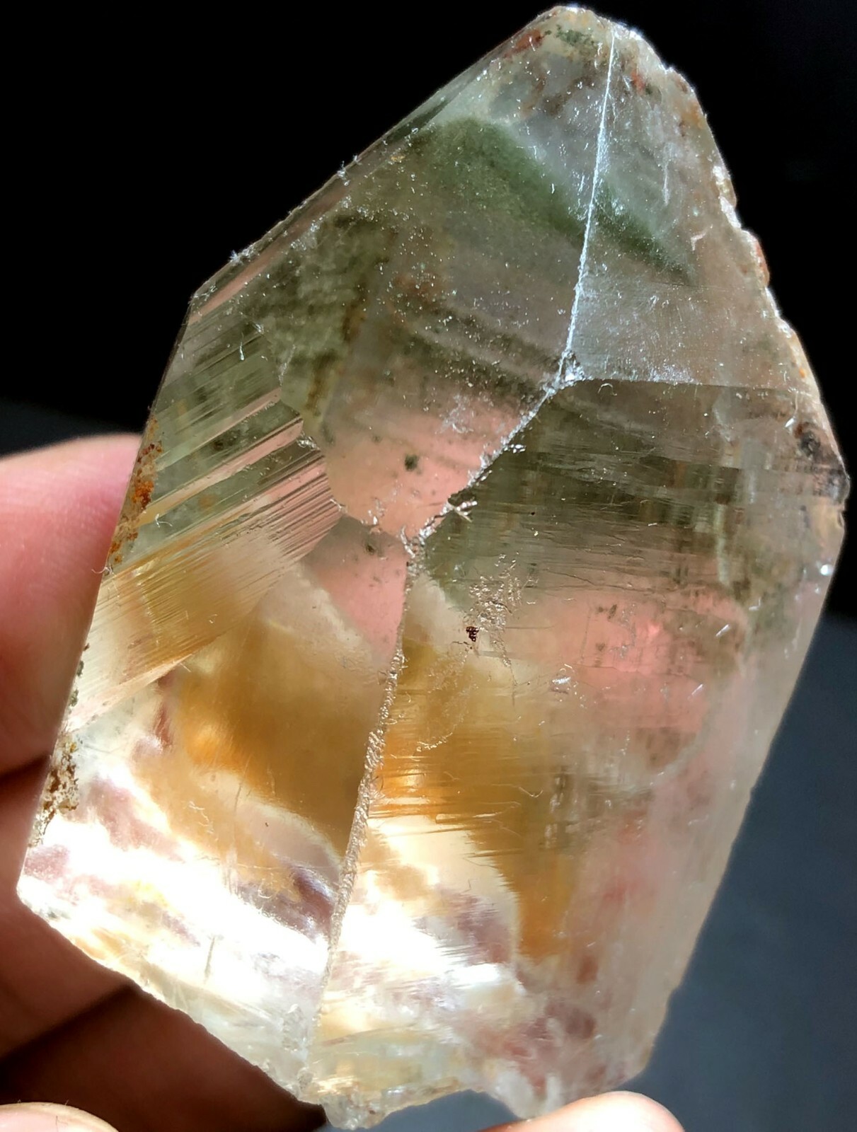 70g 1PC Himalayan RARE RAW Natural Lemurian Quartz Lemuria Crystal Point d775