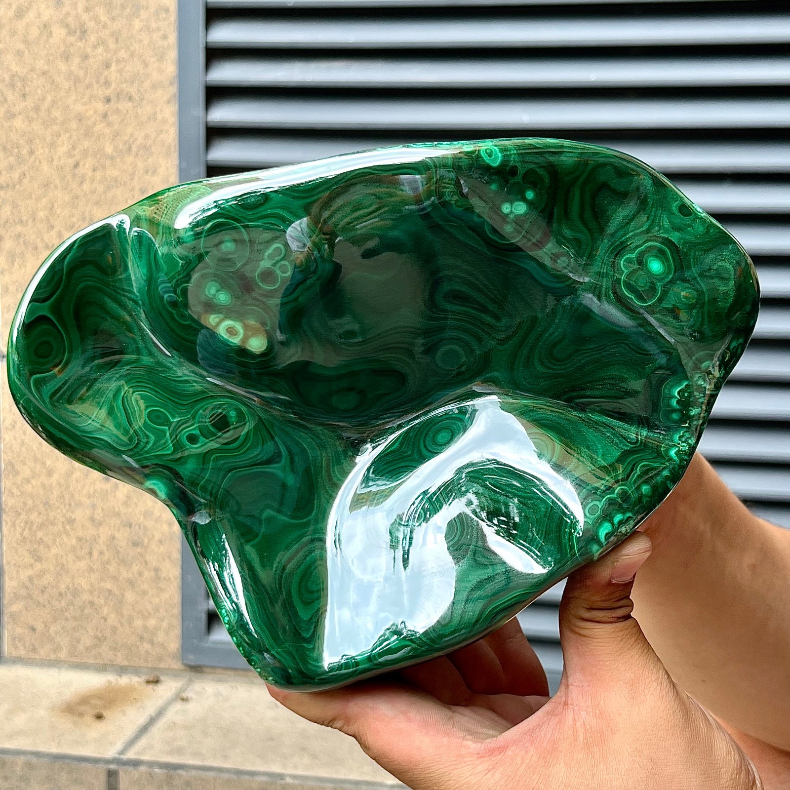 6.4 lb Natural Malachite Stone Polished Gift Display Decor Stone Art