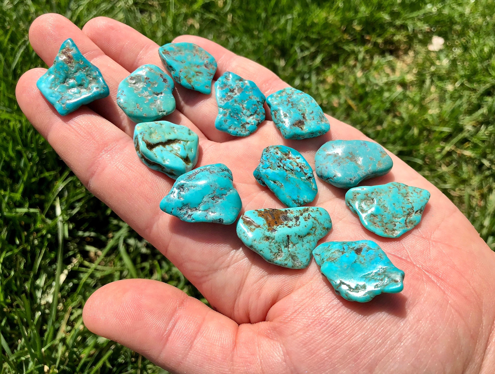 Turquoise Tumbled Stone (Grade A) Polished Natural Turquoise Stone from Mexico