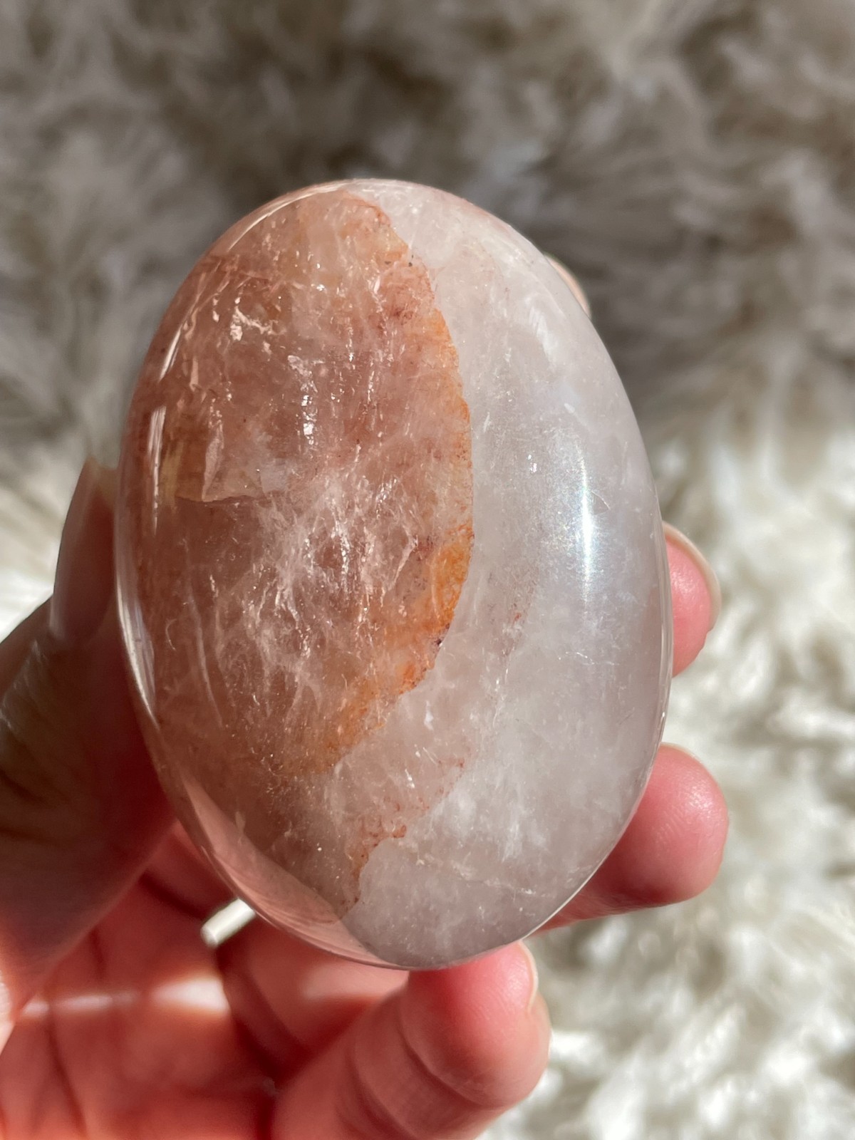 Natural Red Hematoid / Fire Quartz Palmstone – Vitality & Grounding Crystal (HA)