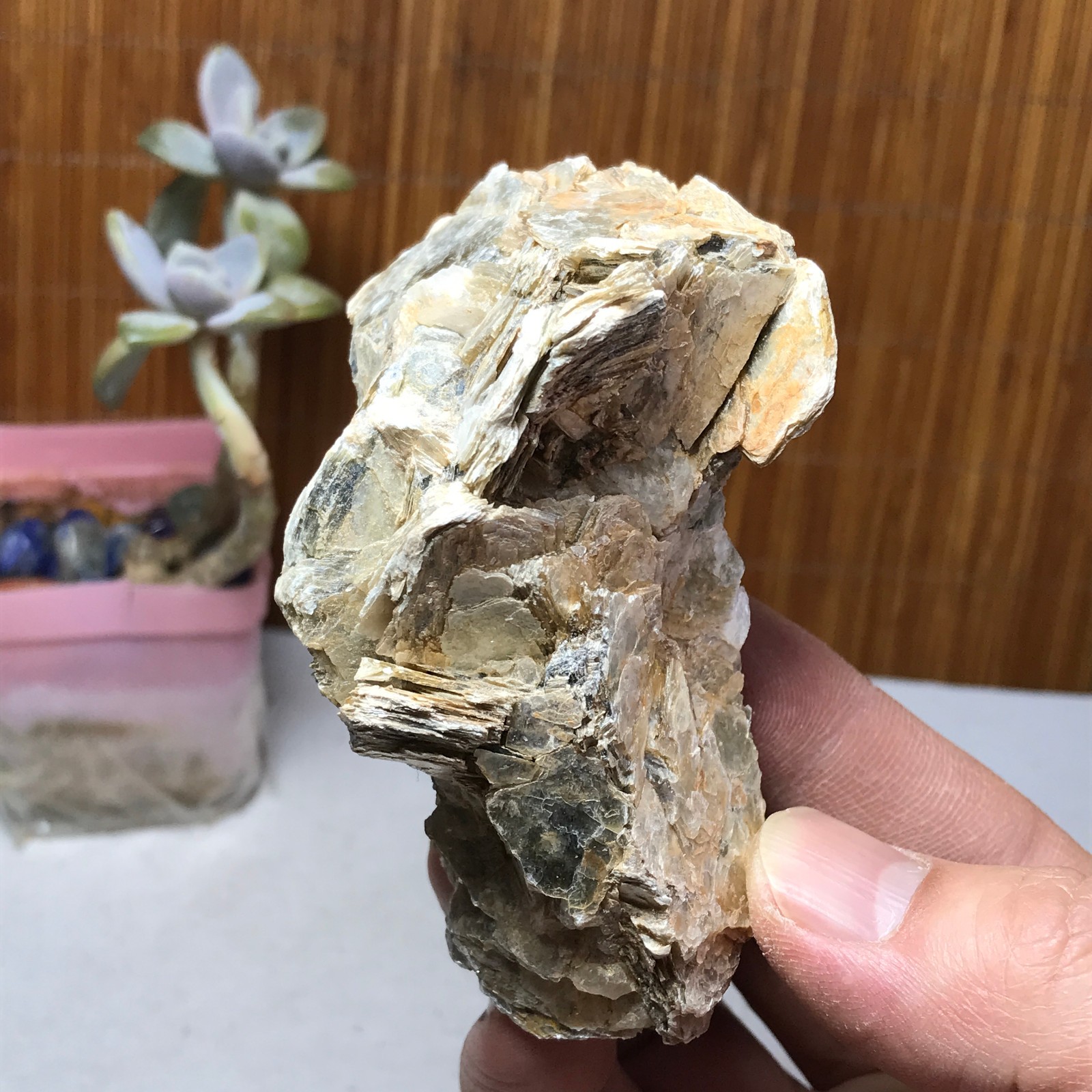Natural Yellow mica lepidolite crystal specimen spiritual restoration 170g A6371