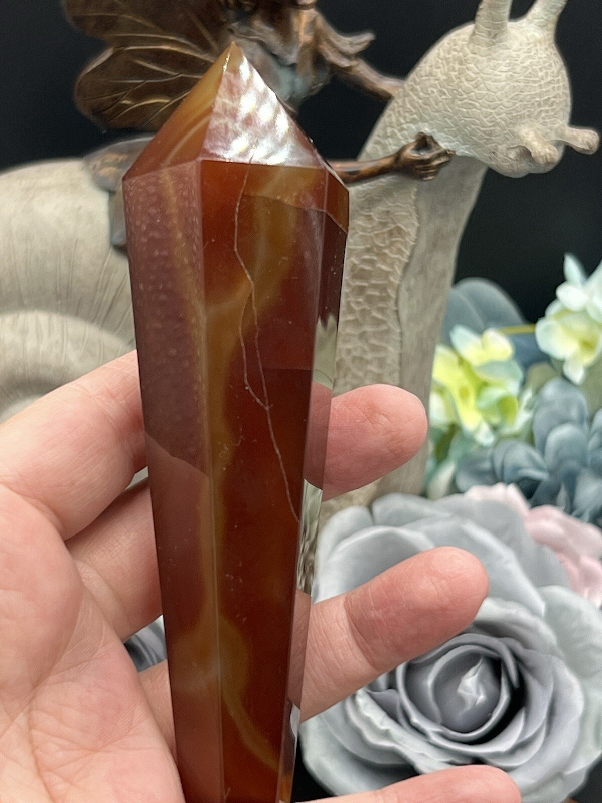 Natural Carnelian Wands Patterns and some druzy L@@K free ship & Gift