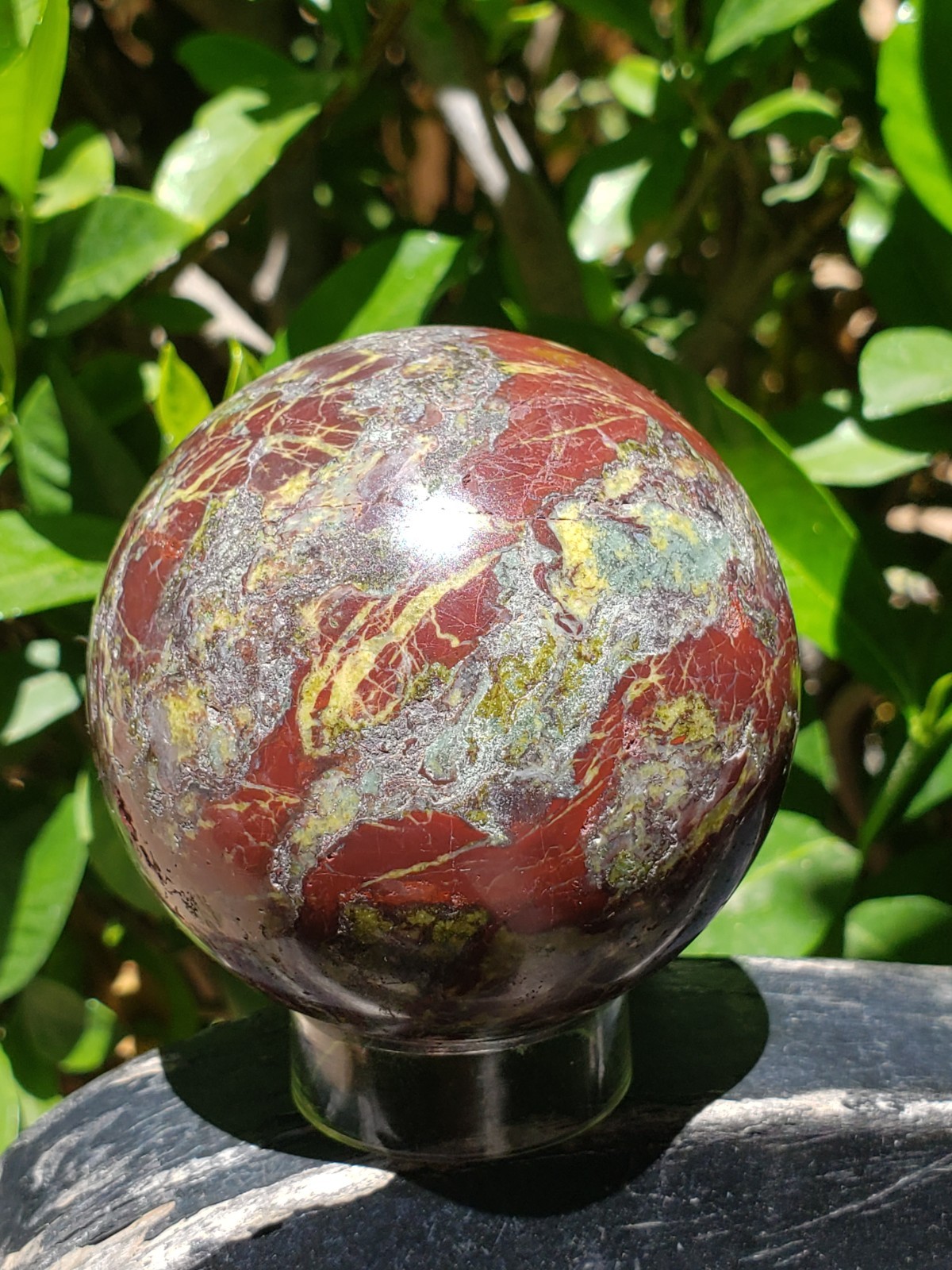 2.48″ Dragon’s Blood Stone Jasper Quartz Mineral Crystal Sphere Ball Orb, 365g