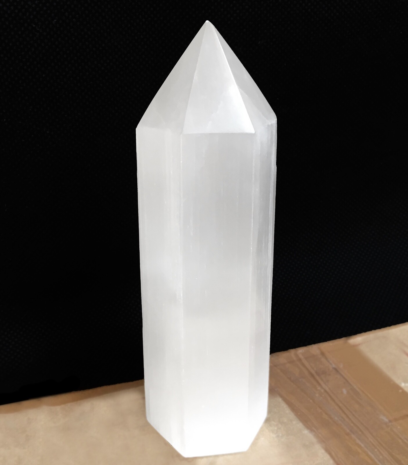 Large SELENITE Tower Polished ” Crystal Natural Smooth Carved 6 inch Tower Point