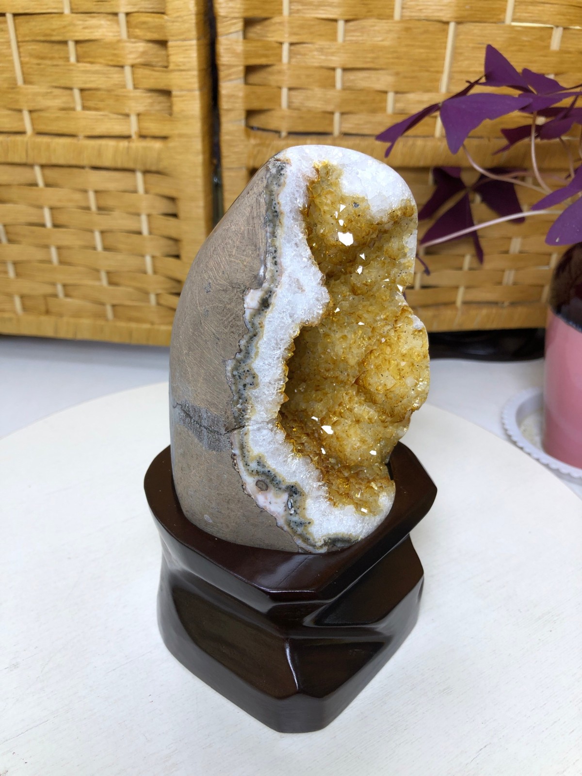 2.6LB Natural citrine Cluster quartz cluster crystal mineral specimen gift +base