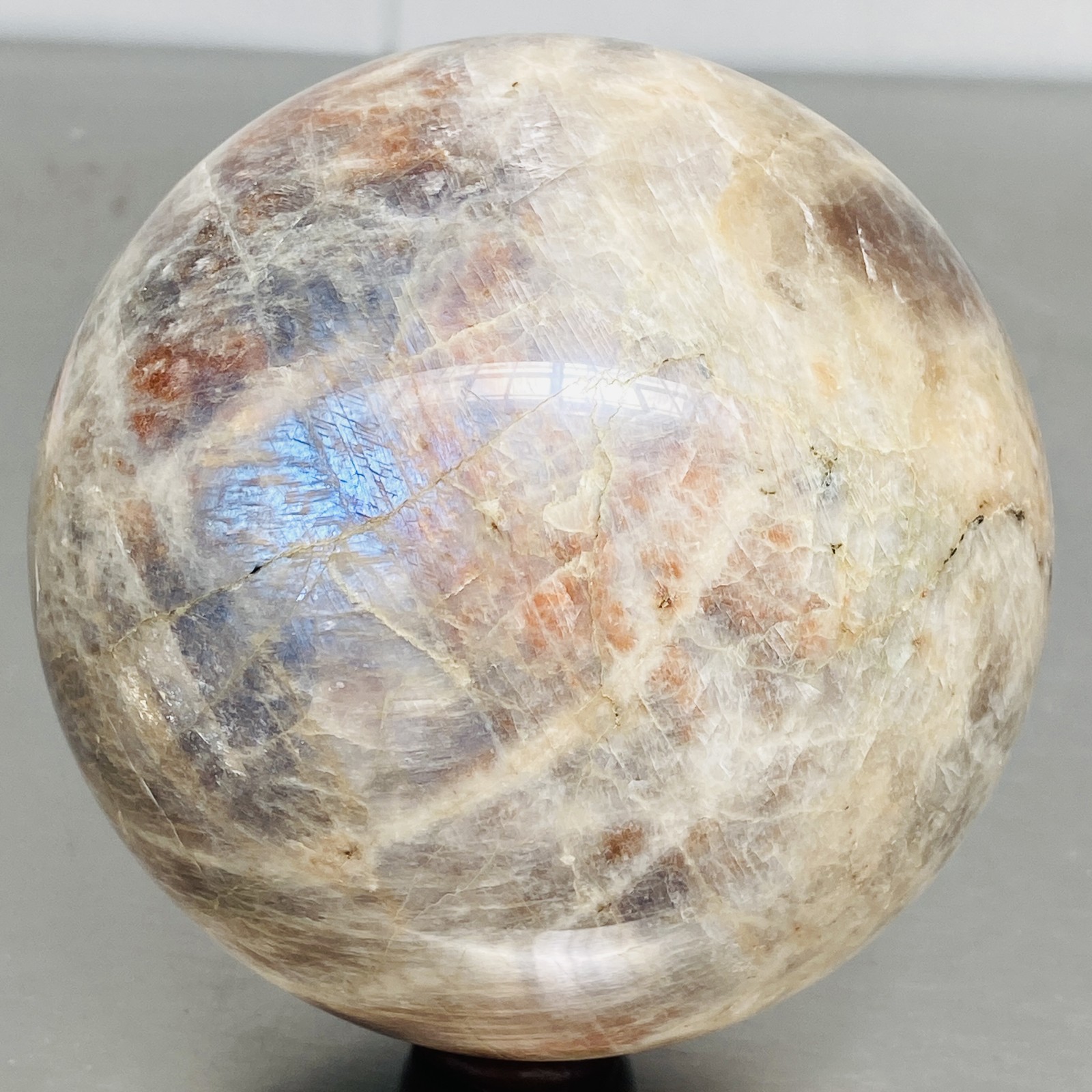 Natural Gray moonstone sphere quartz Crystal ball Healing 3160G (6.96LB)