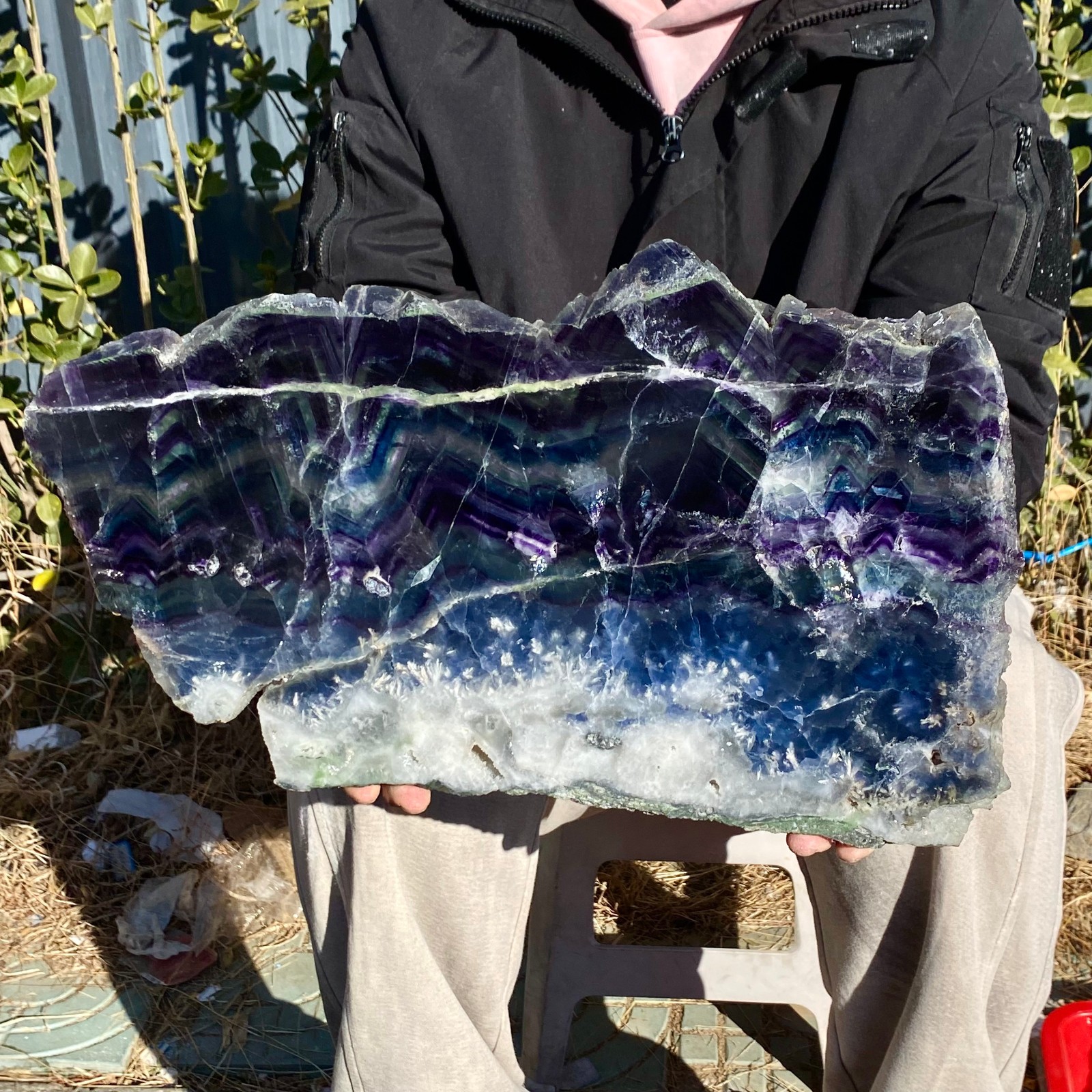 10.8LB Natural beautiful Rainbow Fluorite Crystal flake original stone specimen