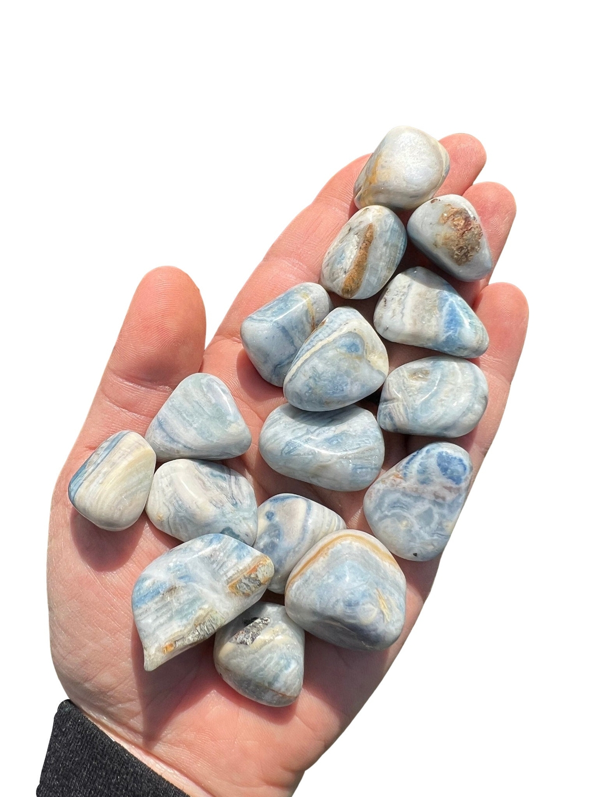 Blue Scheelite Tumbled Stone, Natural Sheelite Stone from Turkey