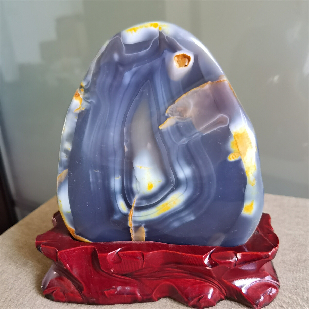 2.45Kg Beautiful Colourful agate Geode polishing furnishing article A712