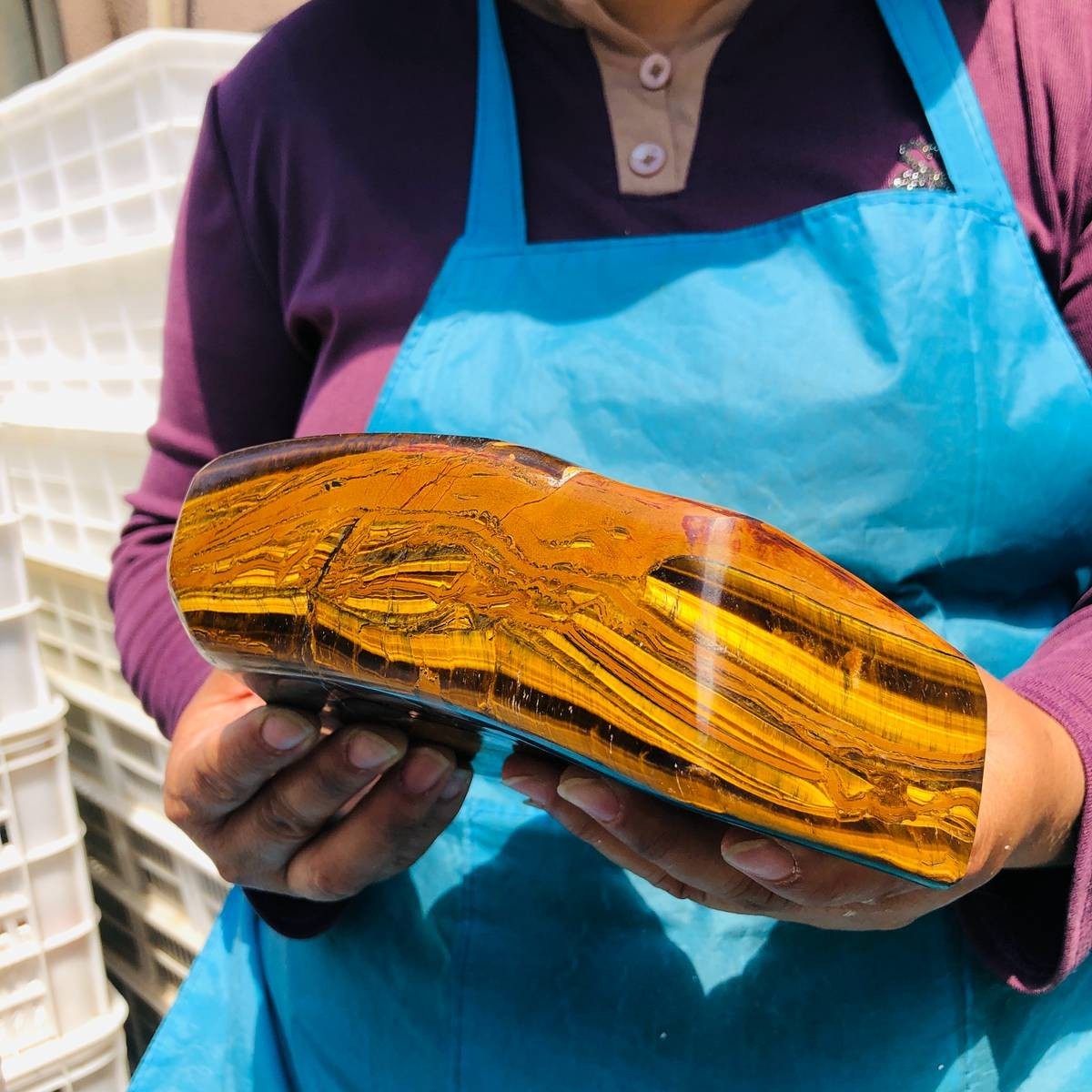 5.08LB Large Natural Tiger’s Eye Stone Quartz Crystal Mineral Specimen Healing