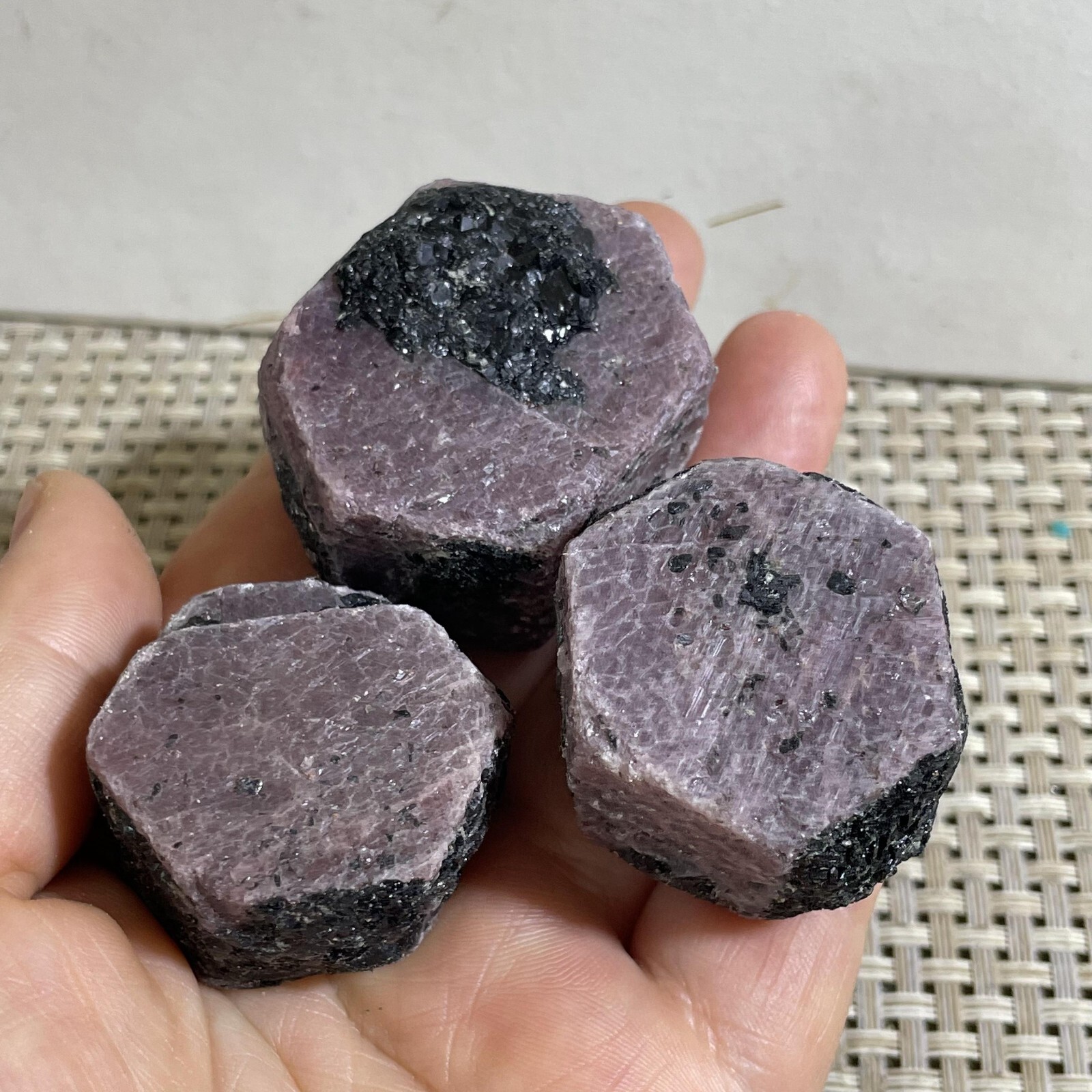 3pc 250g Natural Red Corundum Ruby Crystal Rough Mineral Specimen