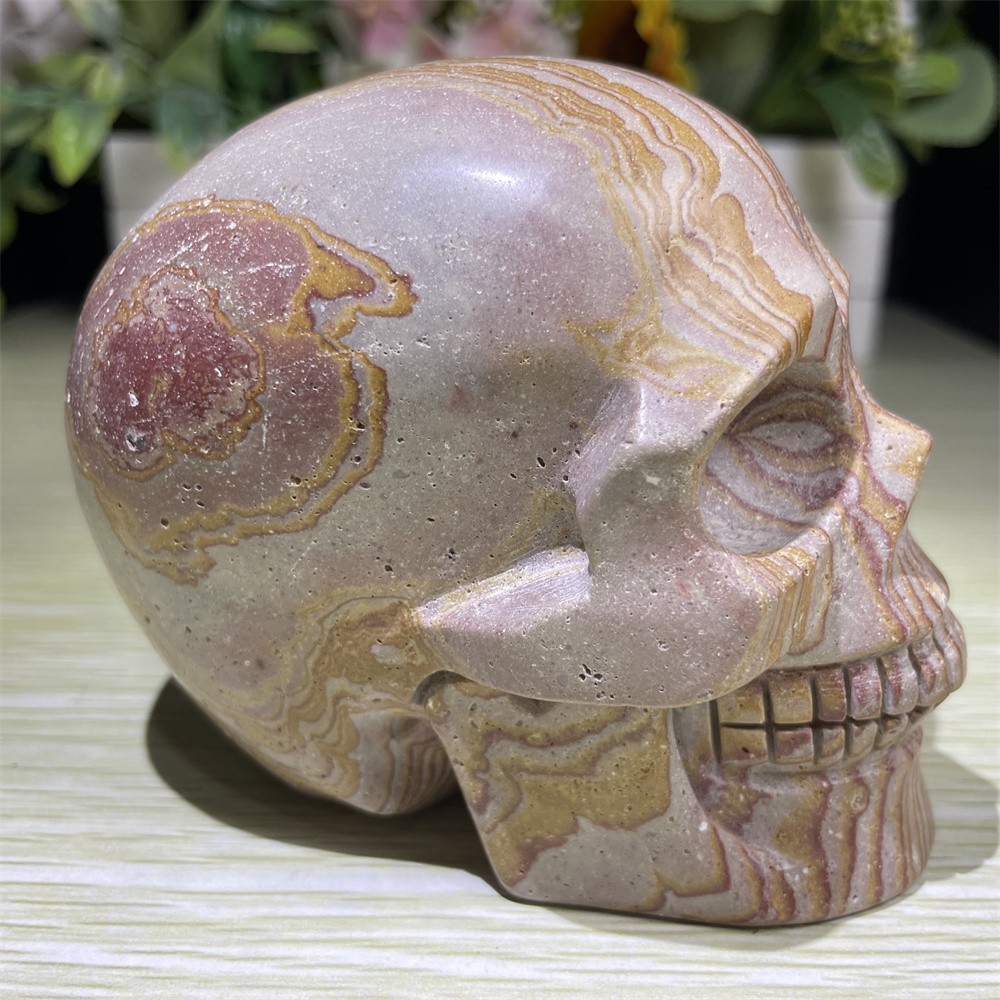 1.9LB 3.6″ Natural Unknown Skull Crystal Quartz Carving Reiki Decoration