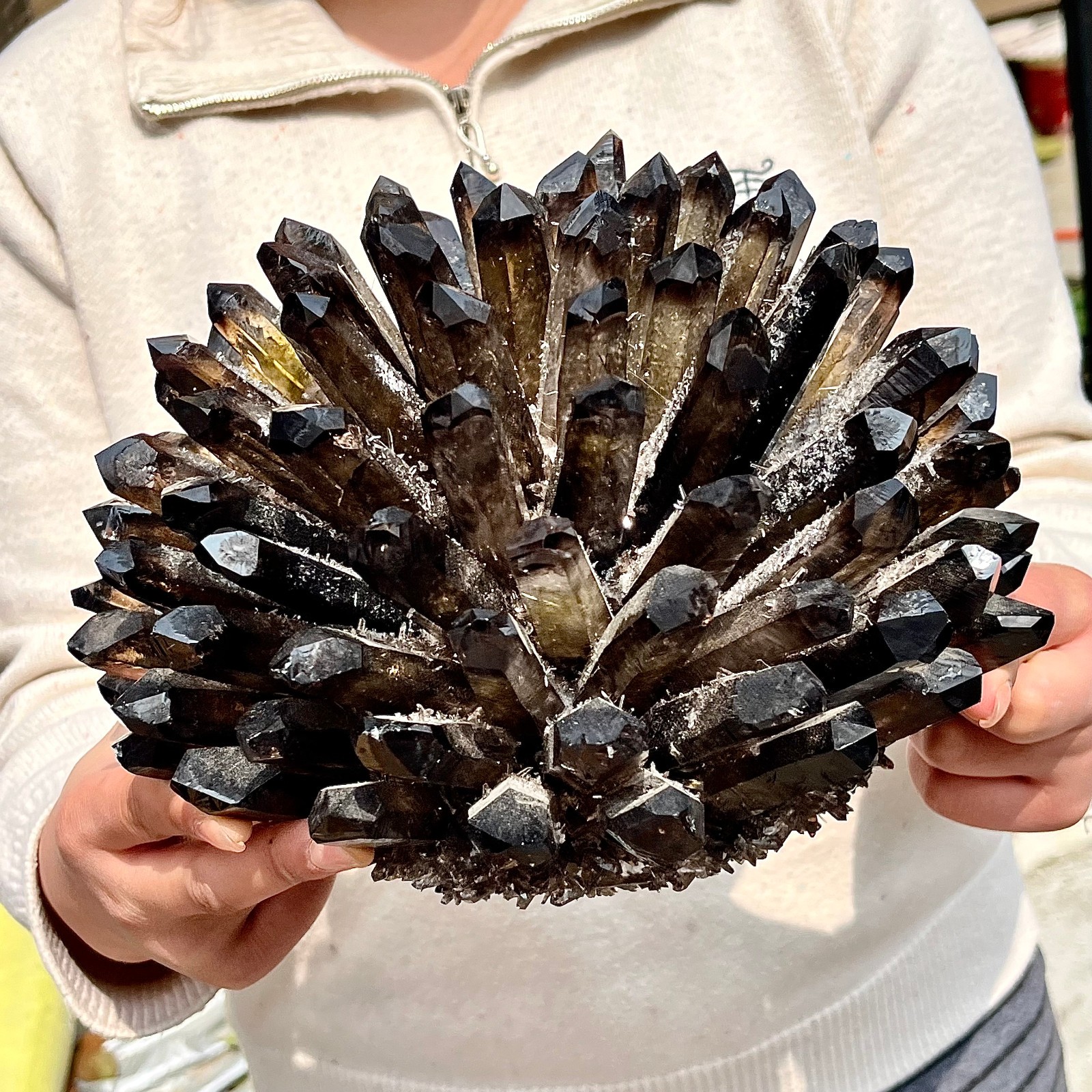 12.63LB New Black Phantom Quartz Crystal Cluster Mineral Specimen Spiritual The
