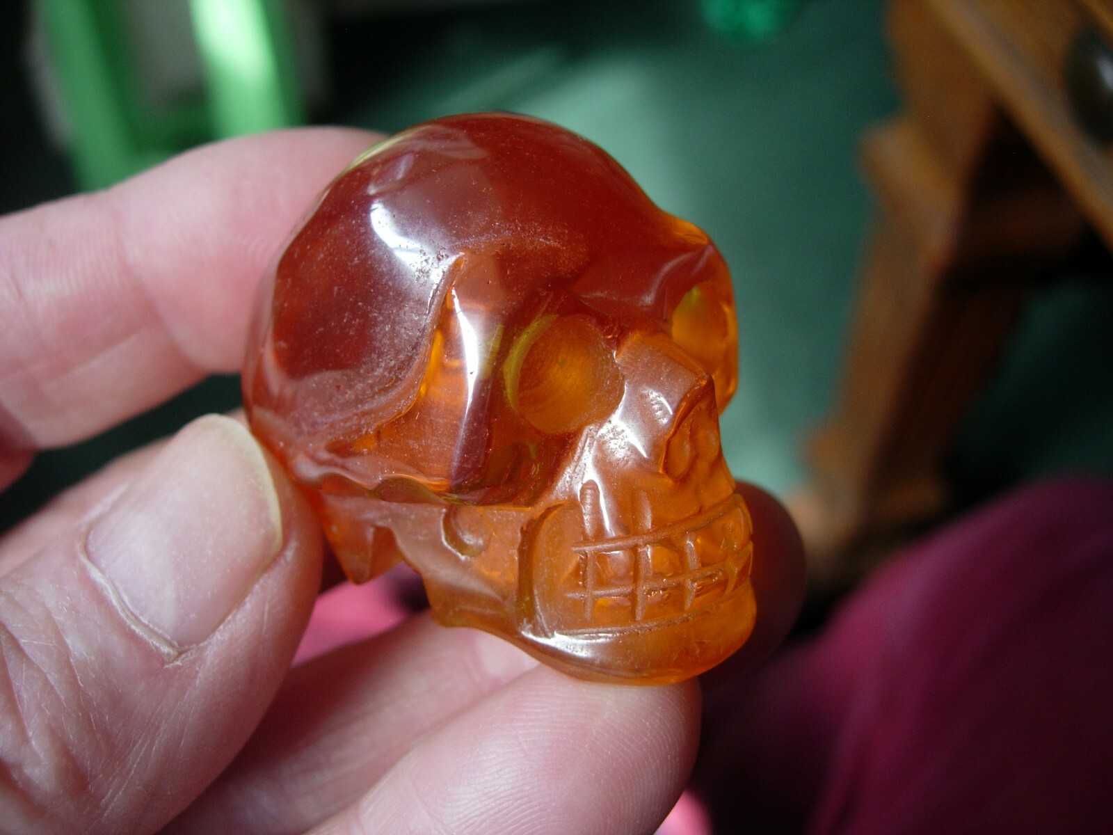 Crystal Skull cubic zirconia ‘man made diamond’ medium yellow one only