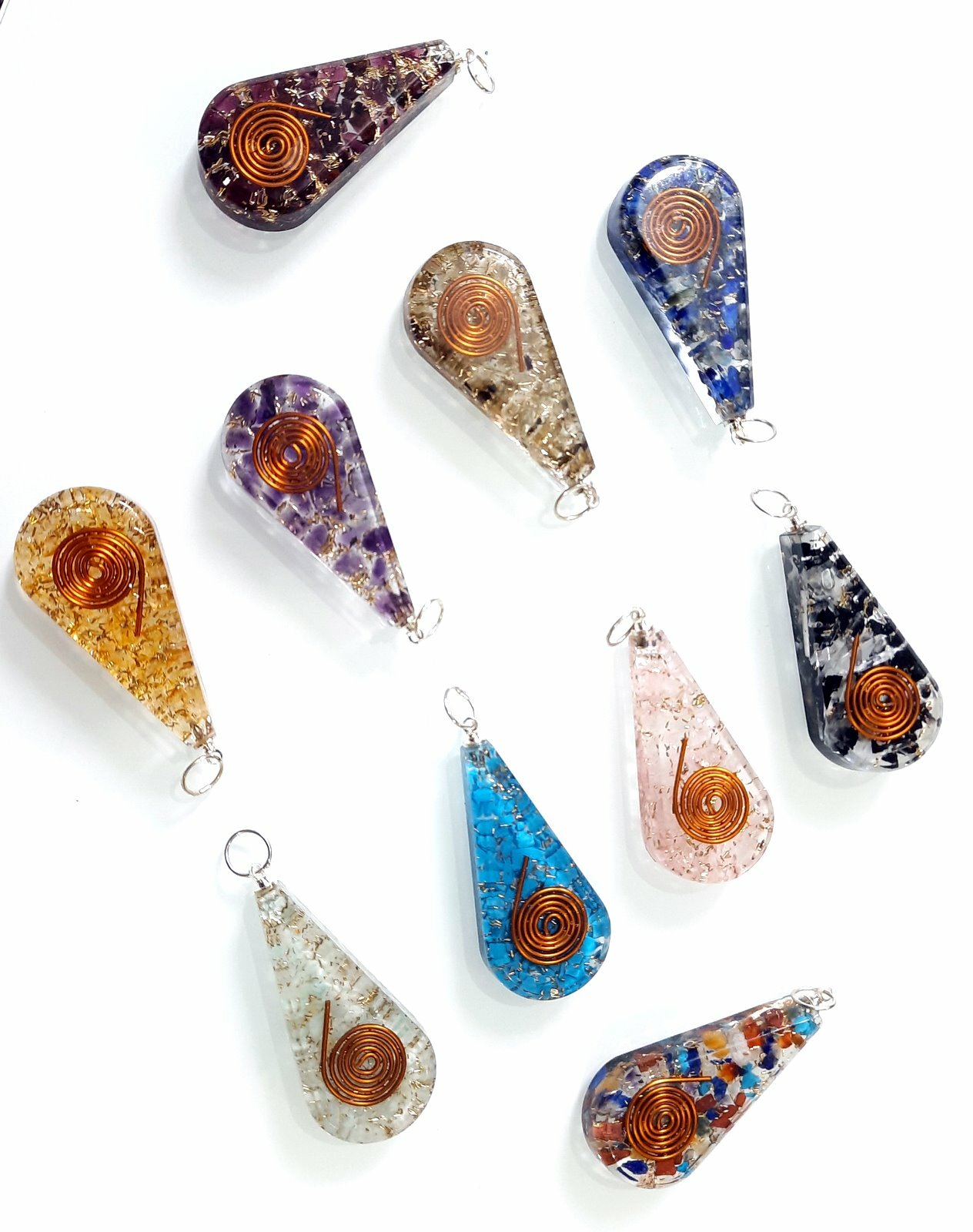 ORGONE PENDANT HEALING METAPHYSICAL CRYSTAL EMF PROTECTION PENDANT NATURAL STONE