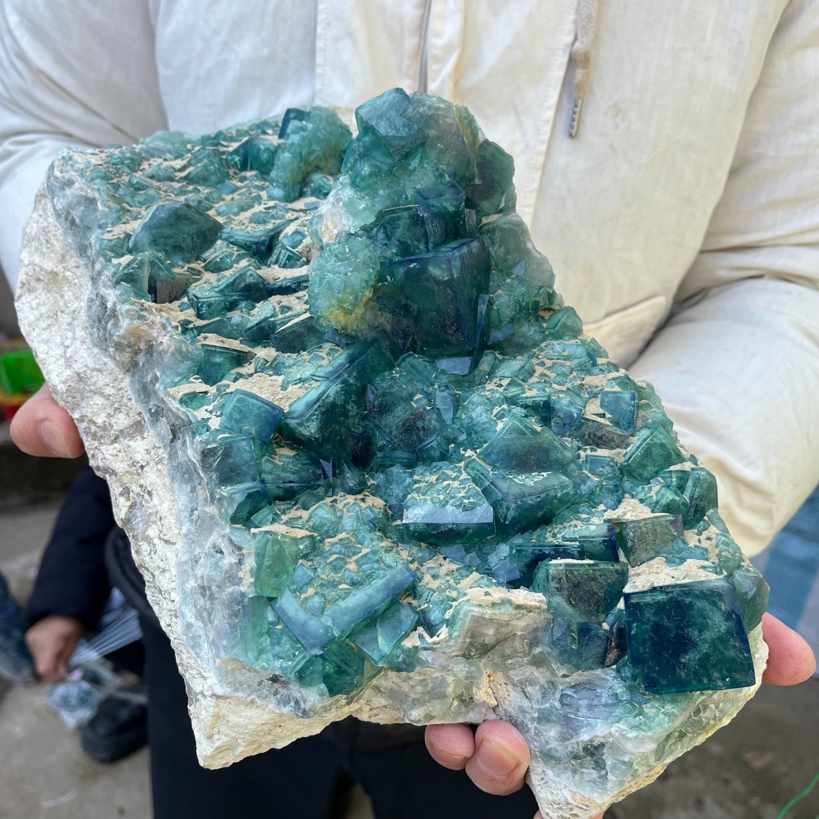 22lb Natural Green cube FLUORITE Quartz Crystal Cluster Mineral Specimen