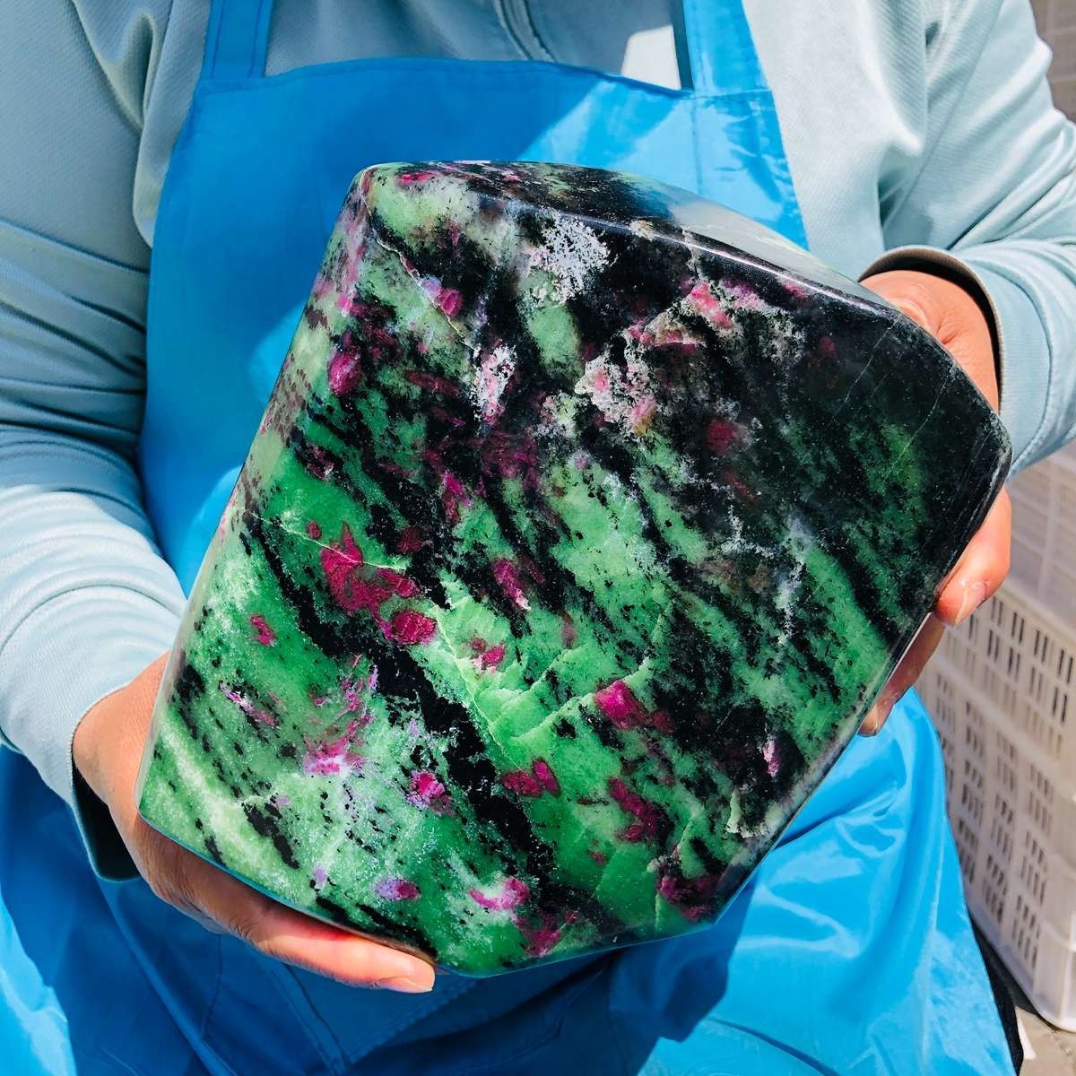 14.96LB Natural crystal Red-Green Ruby Zoisite Specimen reiki Healing