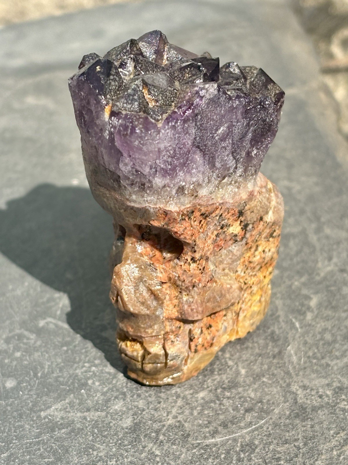 Amethyst Crystal Skull 2 In. & up, Carved Chevron Dream Amethyst Skull Halloween