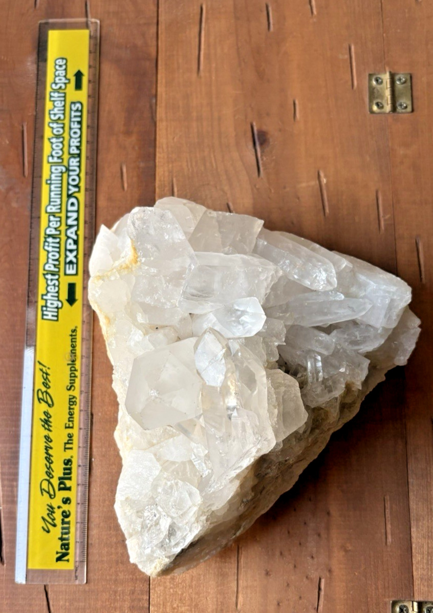 Large Natural Clear Quartz Crystal Cluster Multiple Points Display 6.25 lb