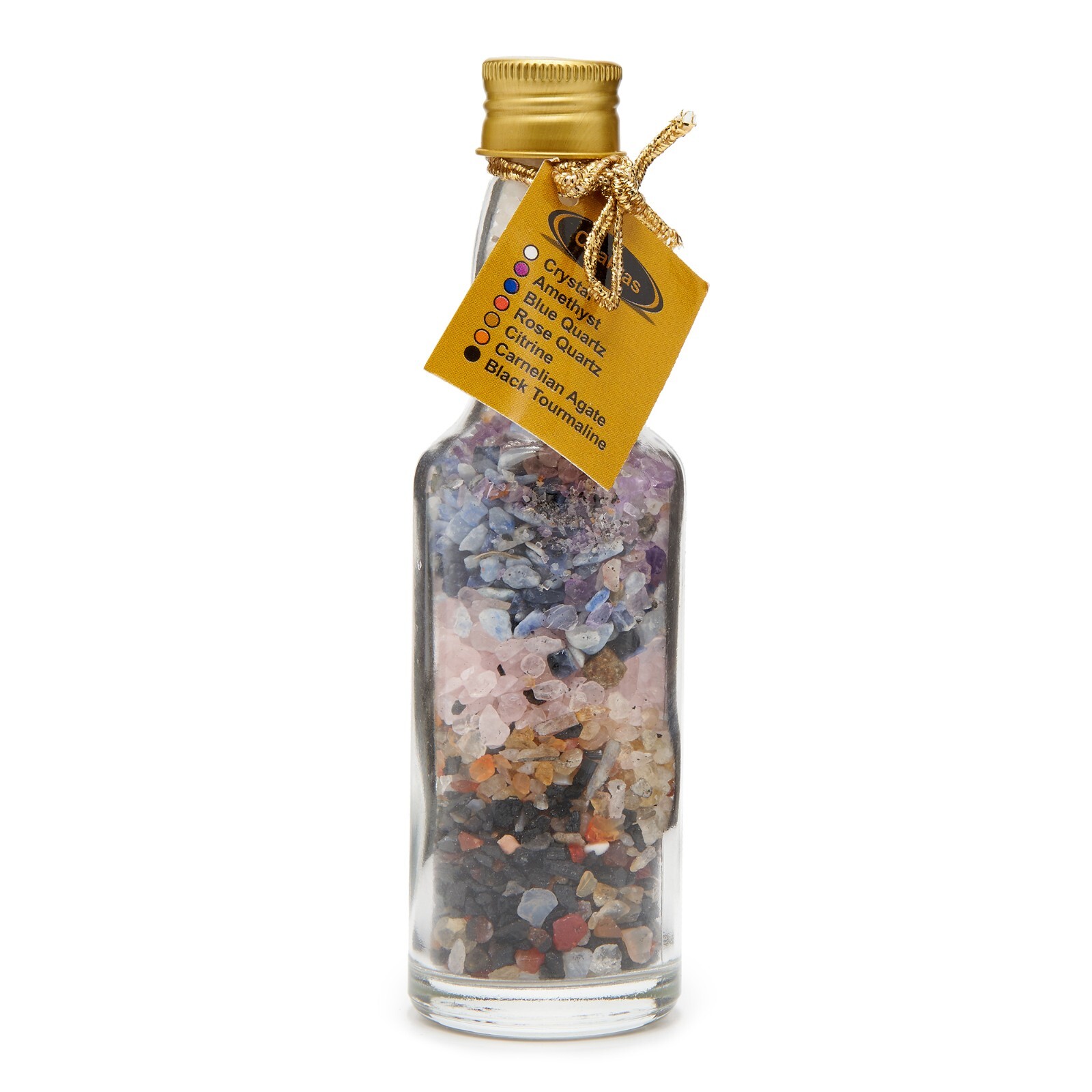 7 Chakra Gemstone Chips Glass Bottle Wishing Healing Crystals Collectable Gems