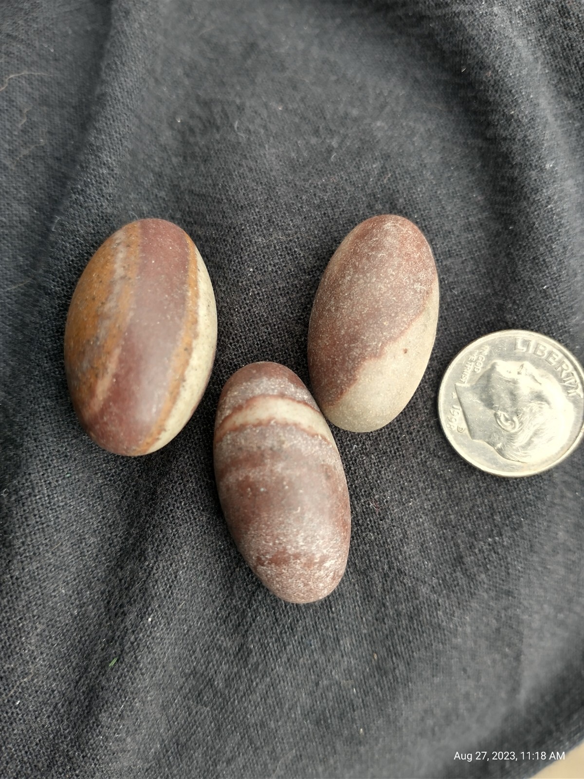 Narmada River Shiva Lingam Natural Stone Approx Pack of 3 Positive Energy 1″ SH3