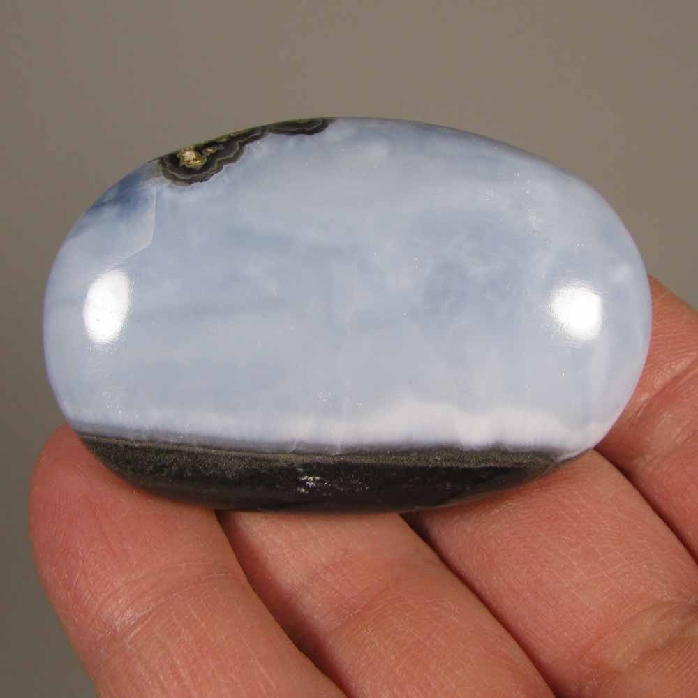 2.2″ BLUE OPAL Gemstone Polished Palm Stone Healing – India