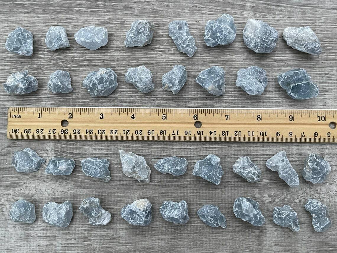 Grade A++ Raw Celestite Rough Pieces, 0.65-1″ Rough Celestite, Pick How Many