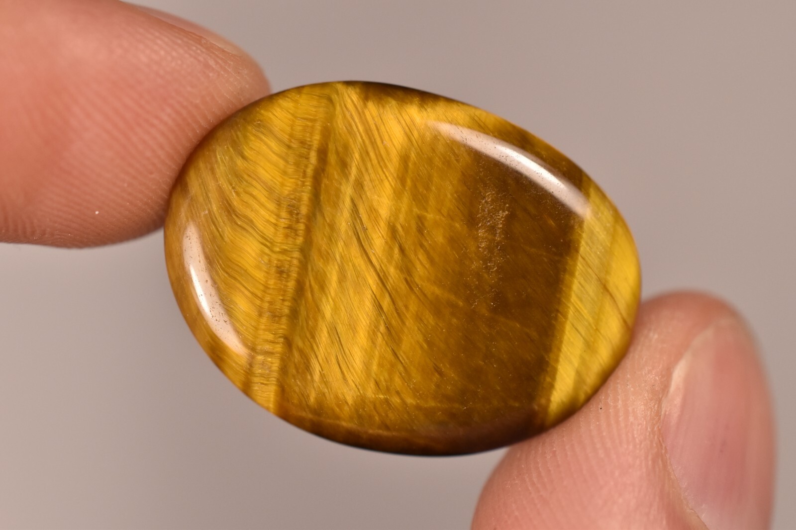 *TIGER EYE* Flat Stone 2.9cm 7.1g Worry Palm Tigers Gold Healing Tumbled, STRESS