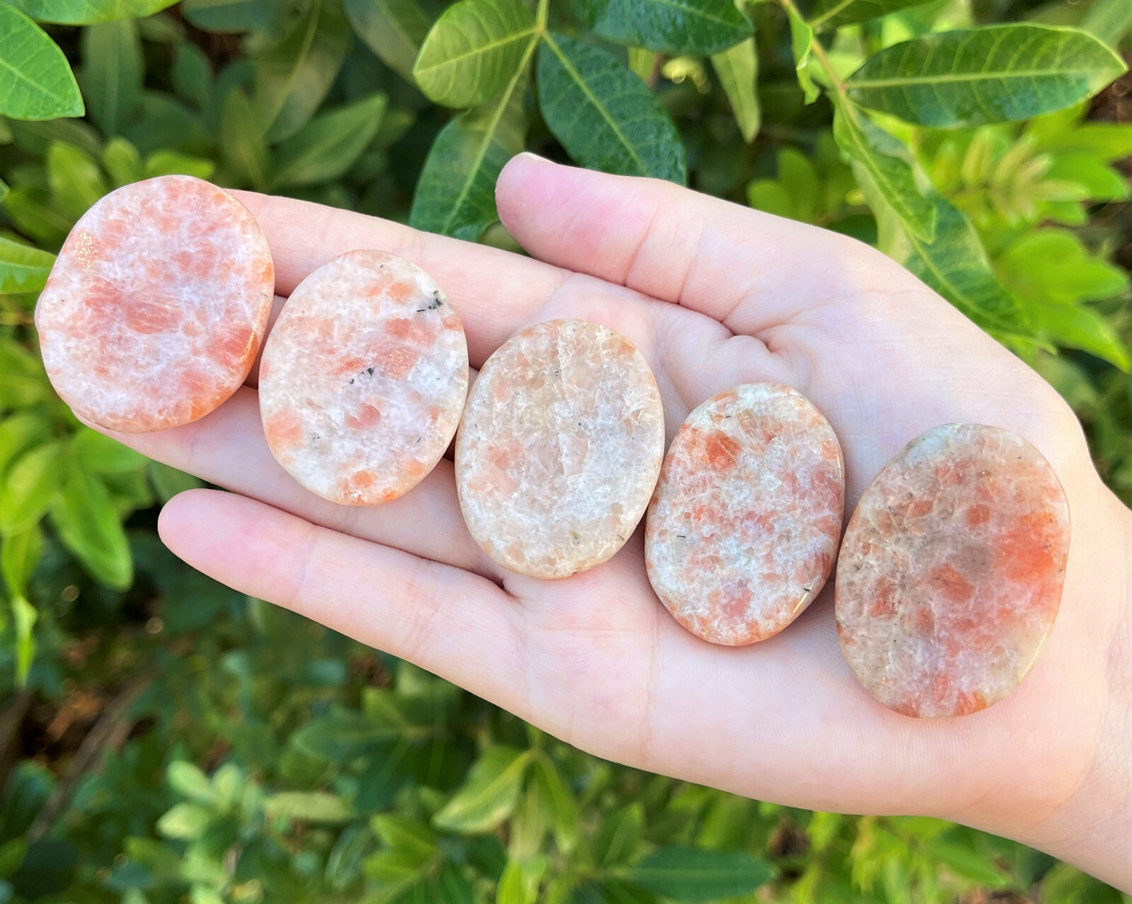 Sunstone Worry Stone (Polished Sunstone Crystal Gemstone, Sunstone Palm Stone)