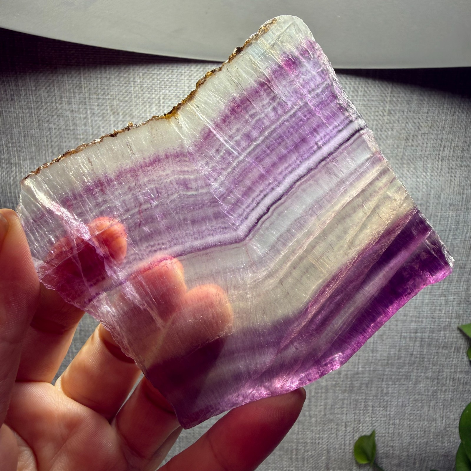 166g Natural purple Rainbow Fluorite Crystal Rough slices stone specimens 10