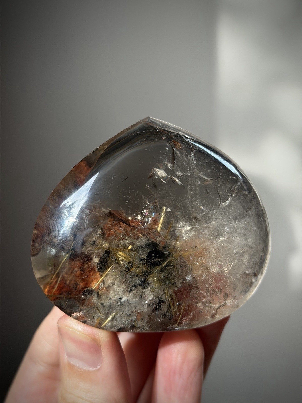 Gold Star Rutilated Quartz Crystal Hematite Quartz Gold Rutile Inclusion Quartz
