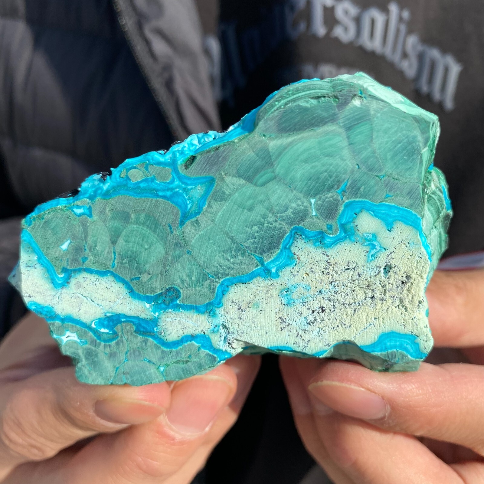 300g Natural Blue Green Chrysocolla Malachite Quartz Rough Mineral Specimen