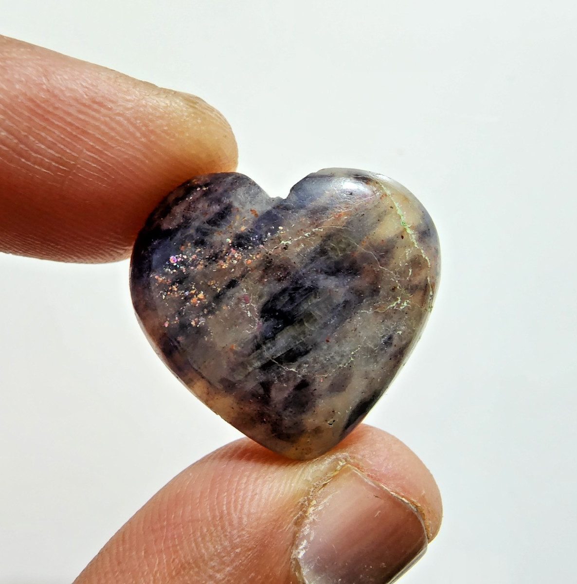 46 Crt Unique A+ Lapidolite Crystal Heart Shape Gemstone Cabochon Jewelry Making
