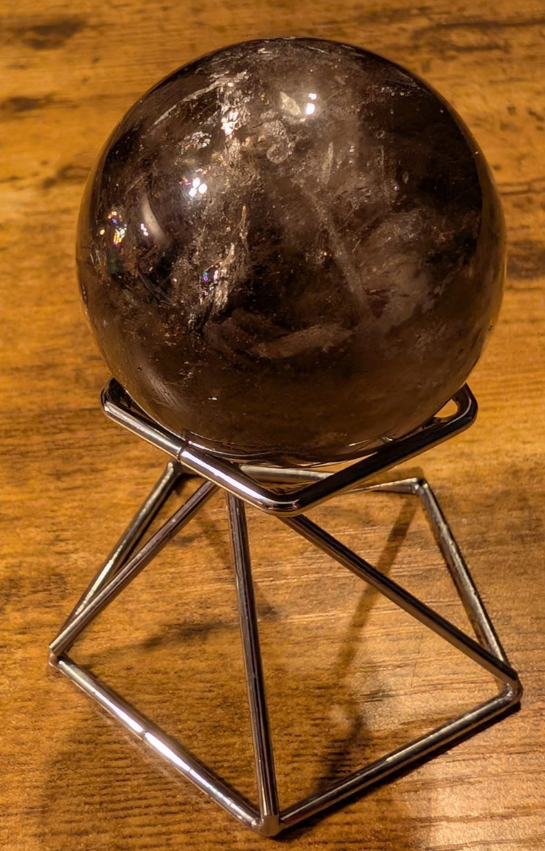 40mm Smoky Quartz Sphere Orb Nice Shine And Flash Crystals Minerals Stones
