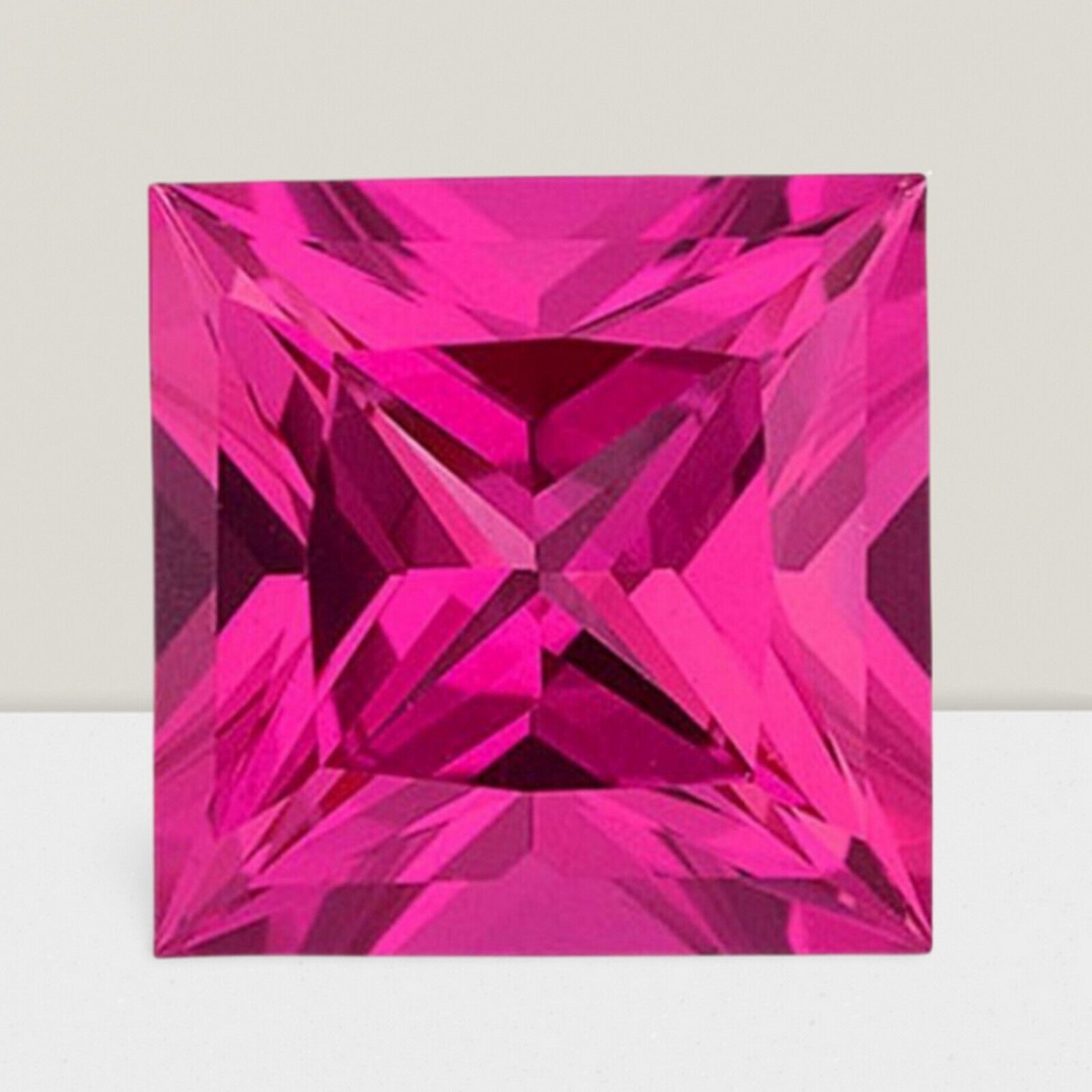 Rubellite Square Cut Gemstone 10 Cts – 15 mm VVS Loose Gem