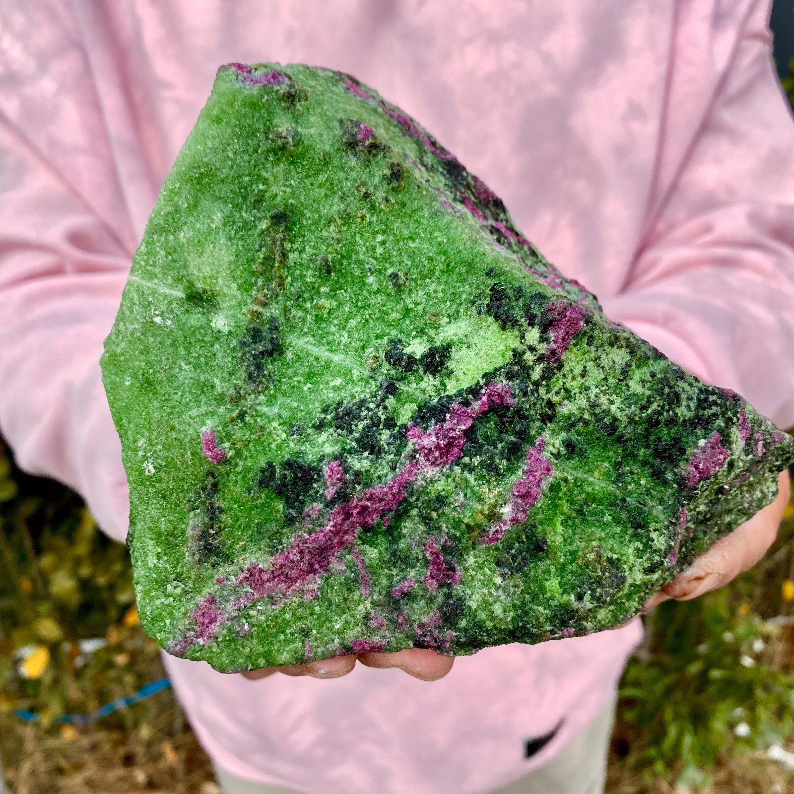 3.68LB Large Natural green Ruby zoisite (anylite) crystal Healing