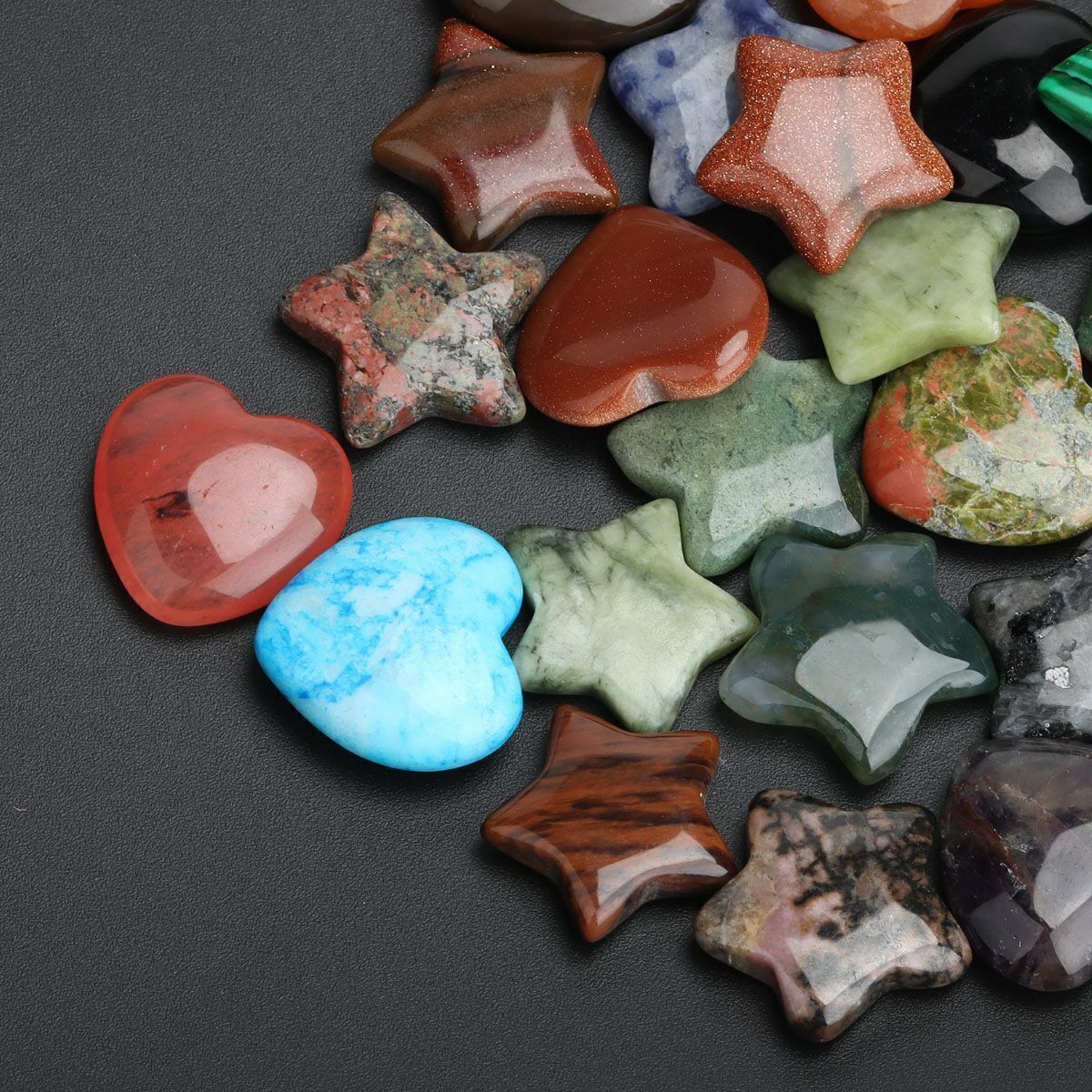 Natural crystals Star Heart Gemstones Chakra Reiki Healing Stone for Home Decor